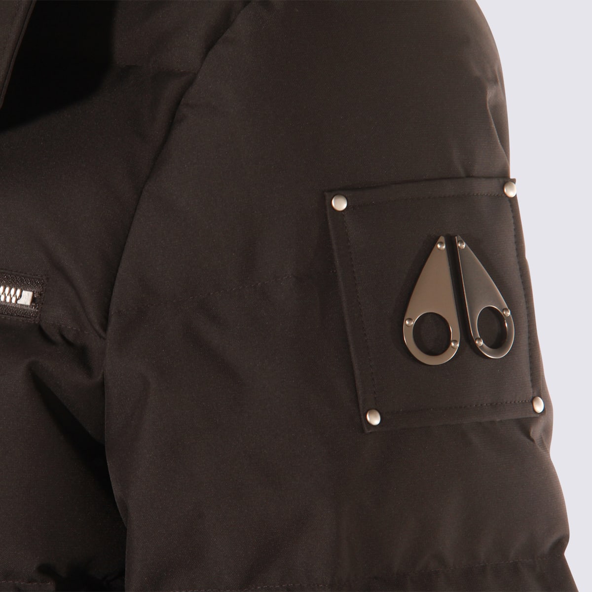 Moose Knuckles Navy Blue Polyester Cloud Bomber Down Jacket In Black