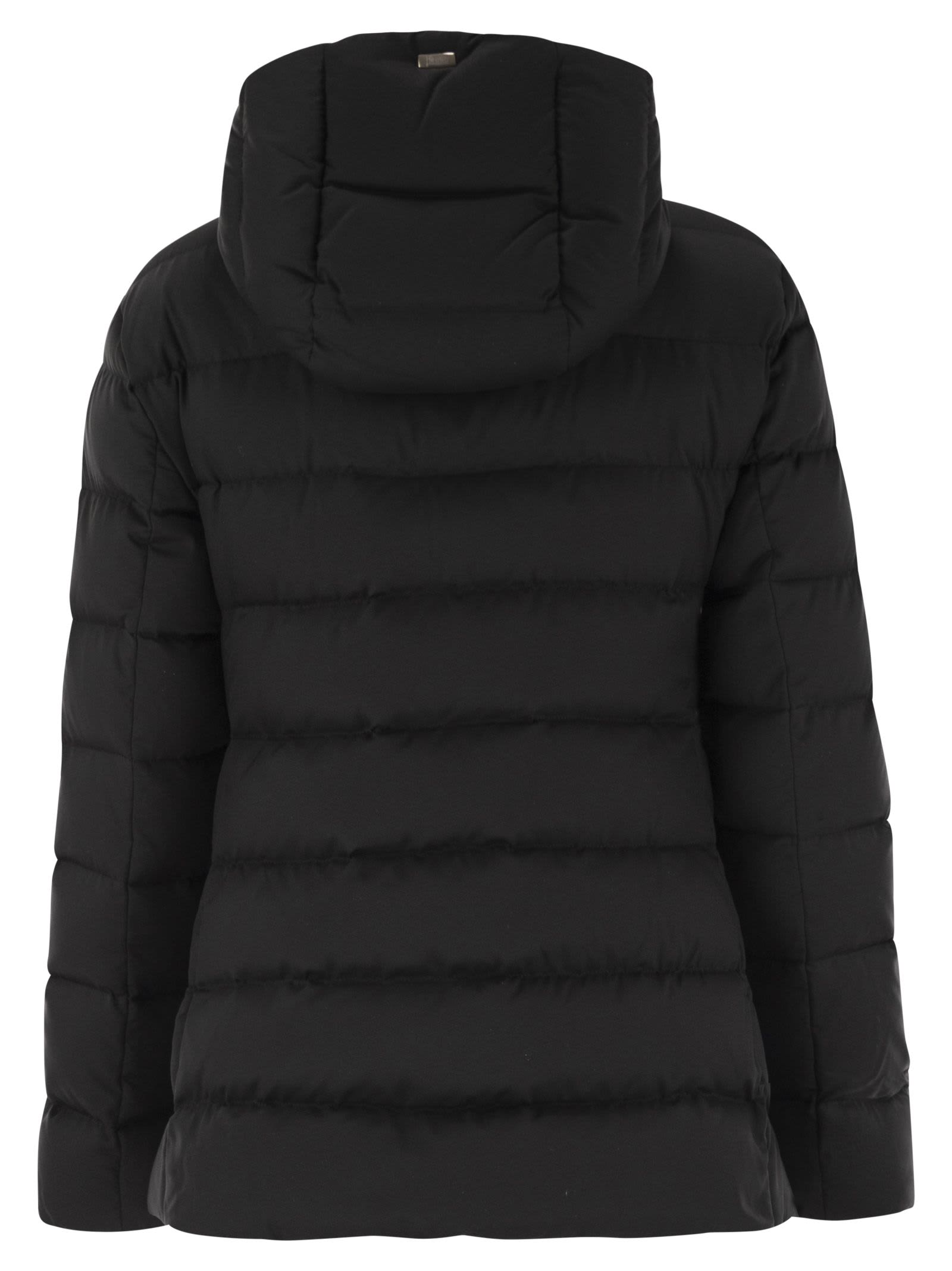 Herno Women Medium Down Jacket With Hood In Black