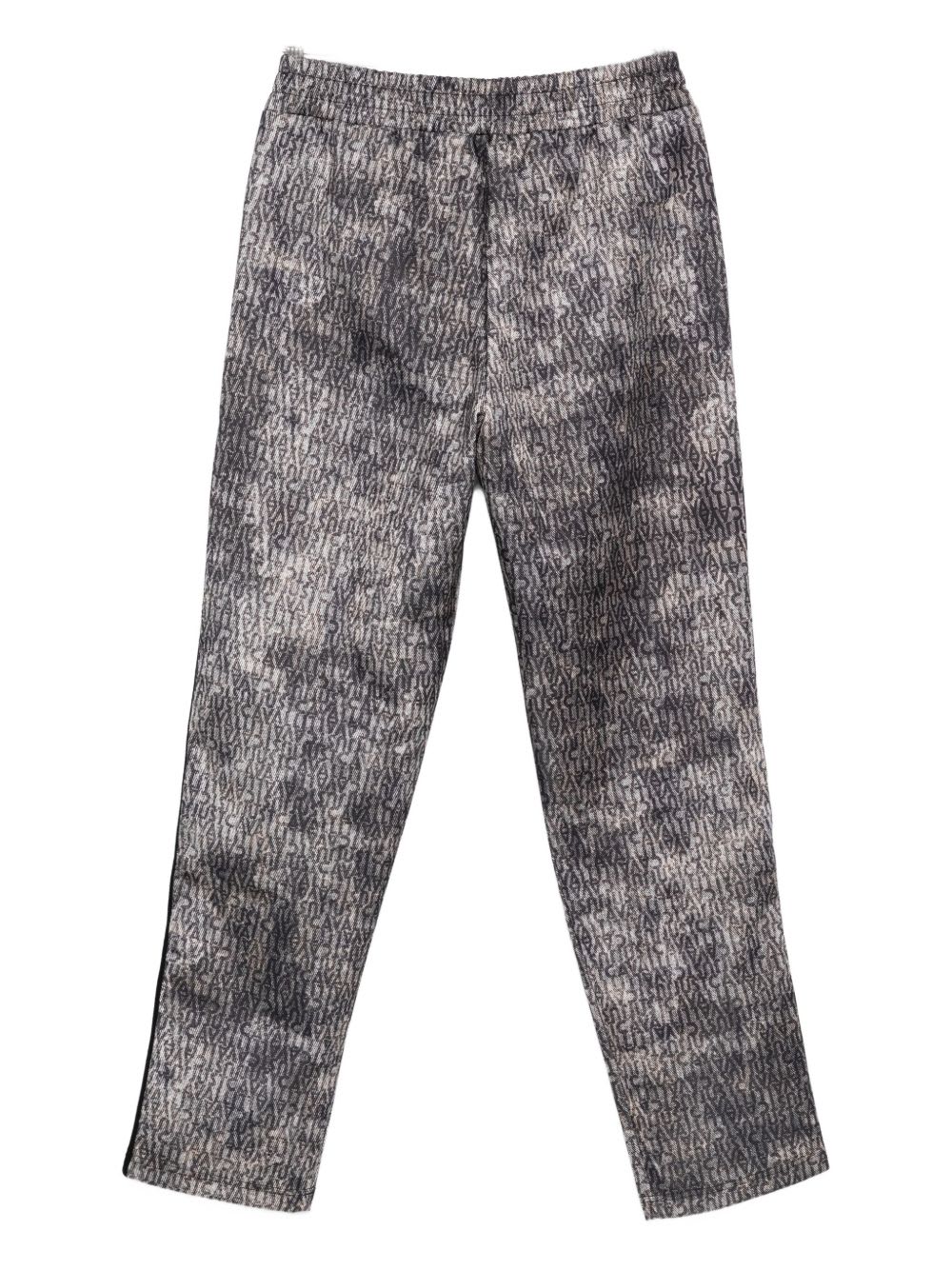 Just Cavalli Pants With Logo Print And Side Stripes In Gray
