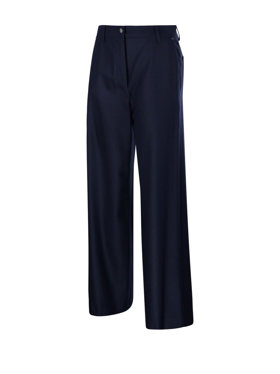 Shop 's Max Mara Button Detailed Straight Leg Trousers S Max Mara In Blue