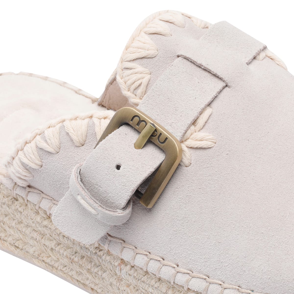 Mou Ivory Suede Leather Sneakers In White