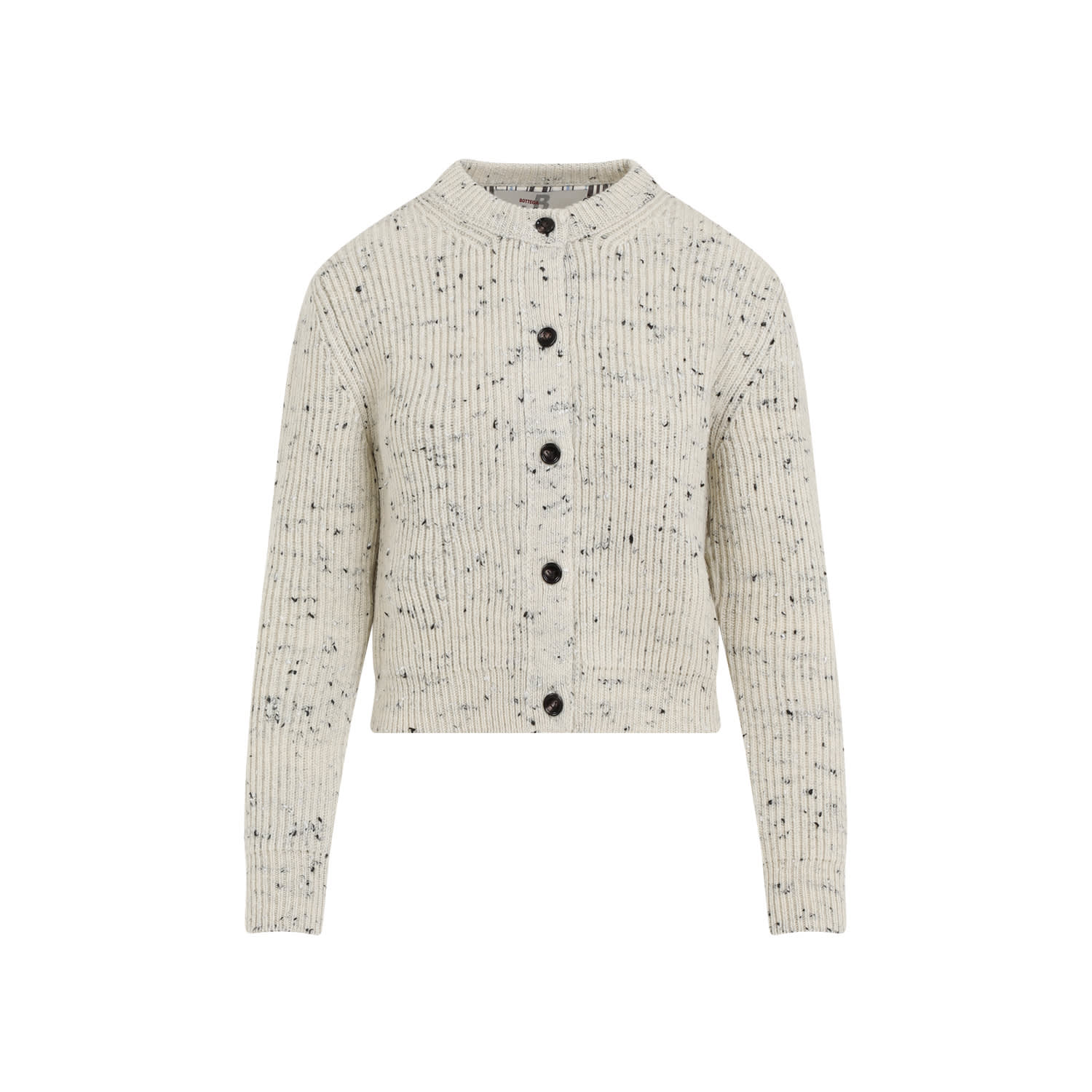 Shop Bottega Veneta Wool Ribbed Cardigan In Dove