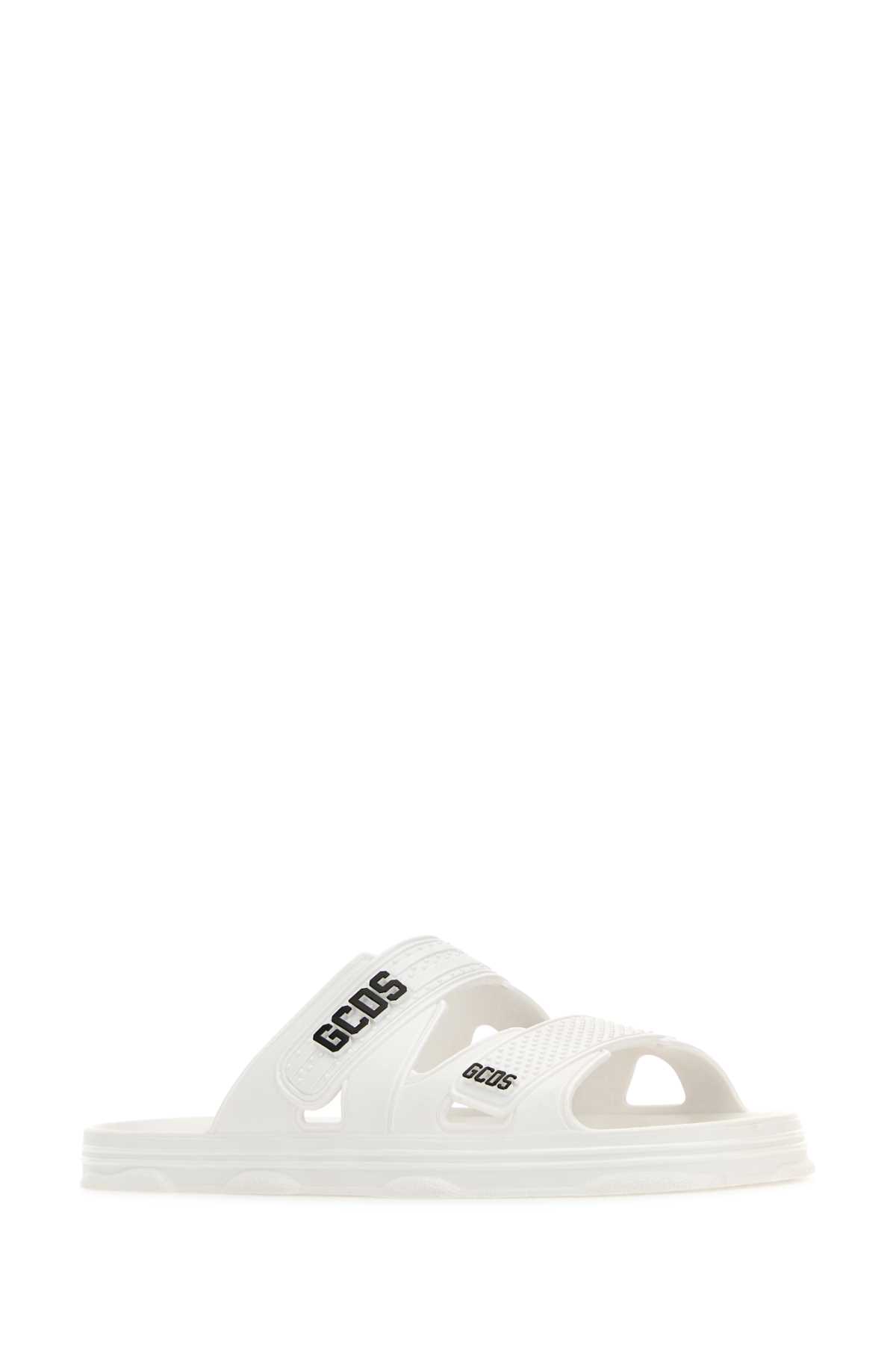 Gcds Man Sandals White Size 9 Rubber In Biancoottico