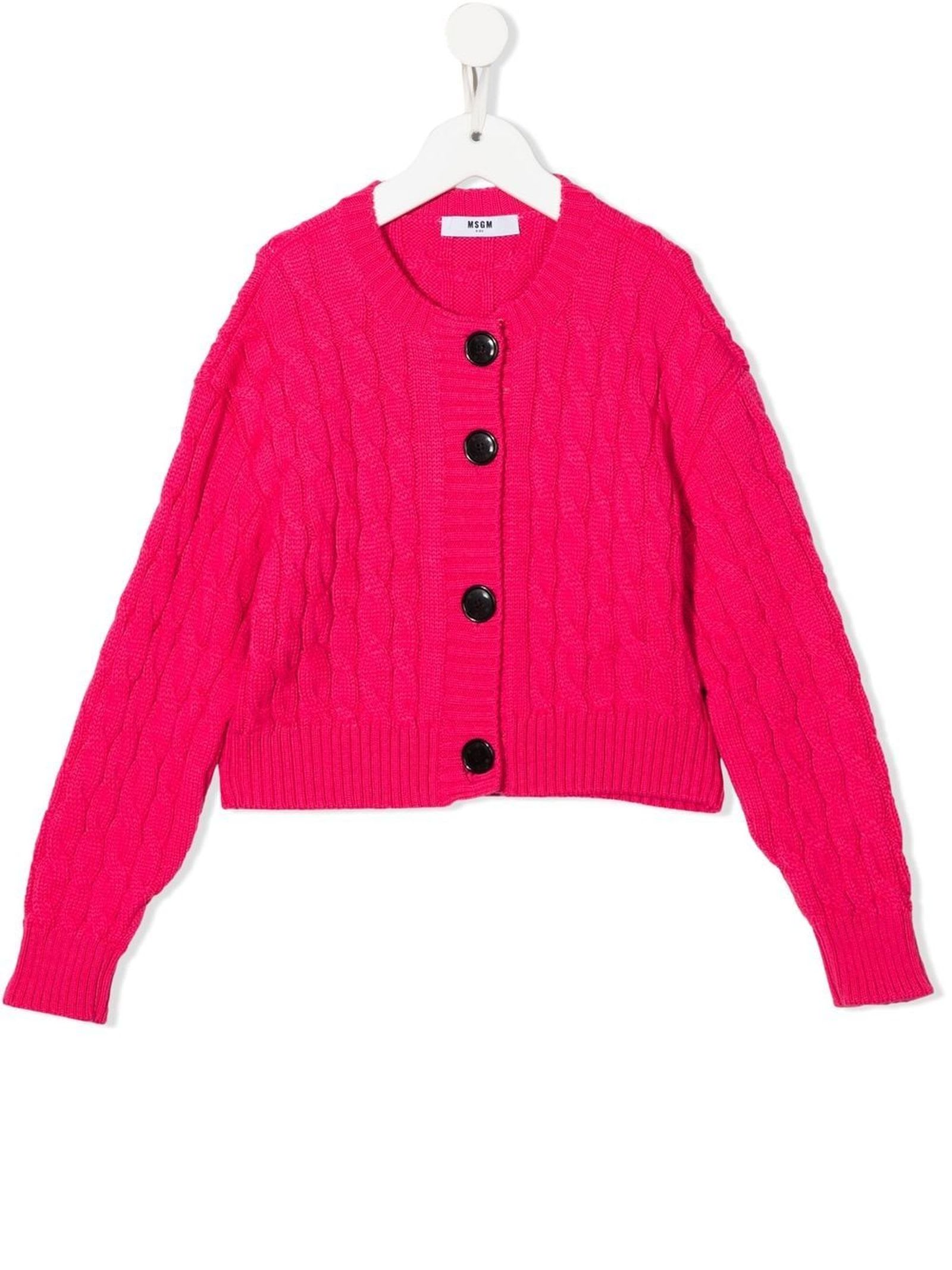 MSGM Pink Cotton Cardigan