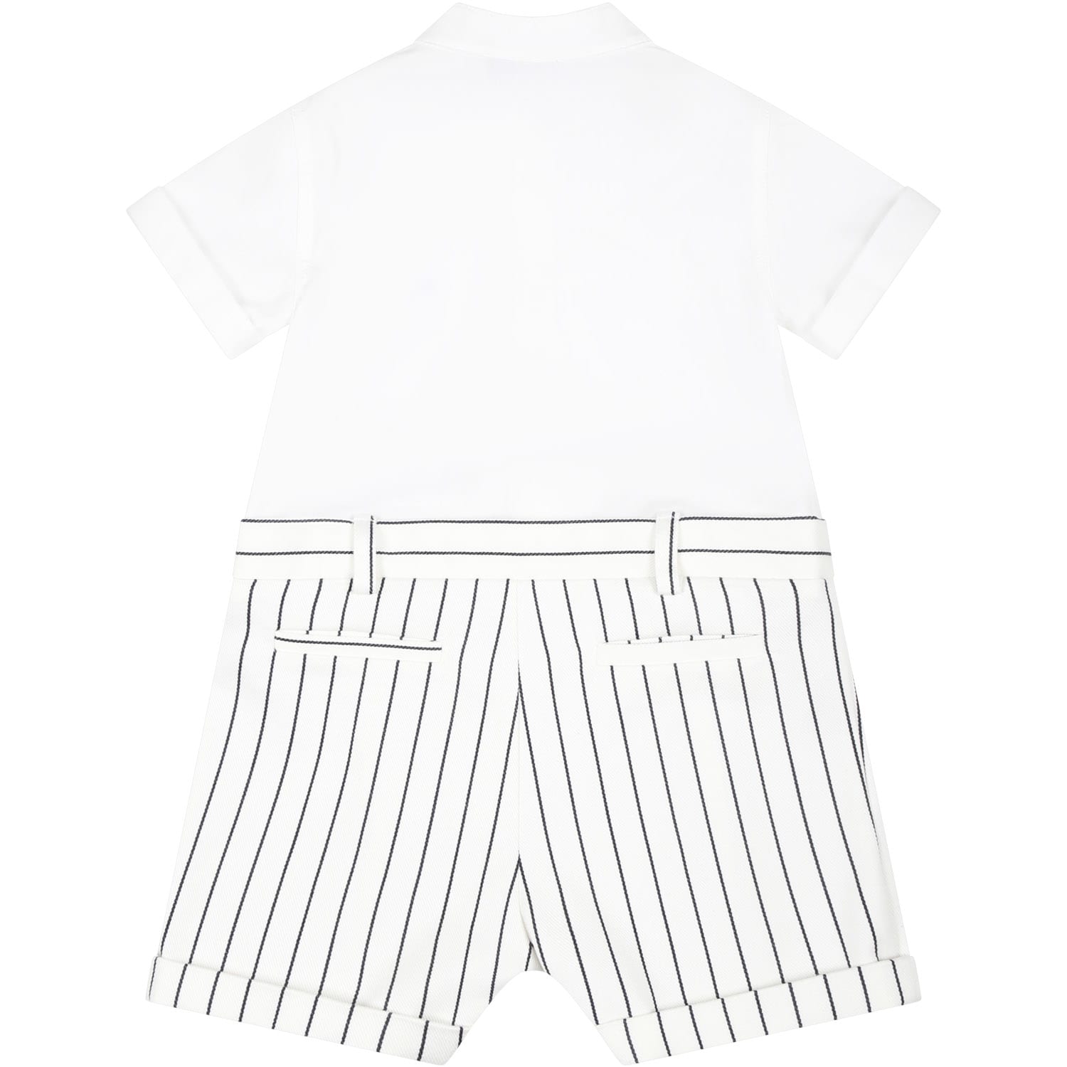 Shop Fay White Romper For Baby Boy With Logo