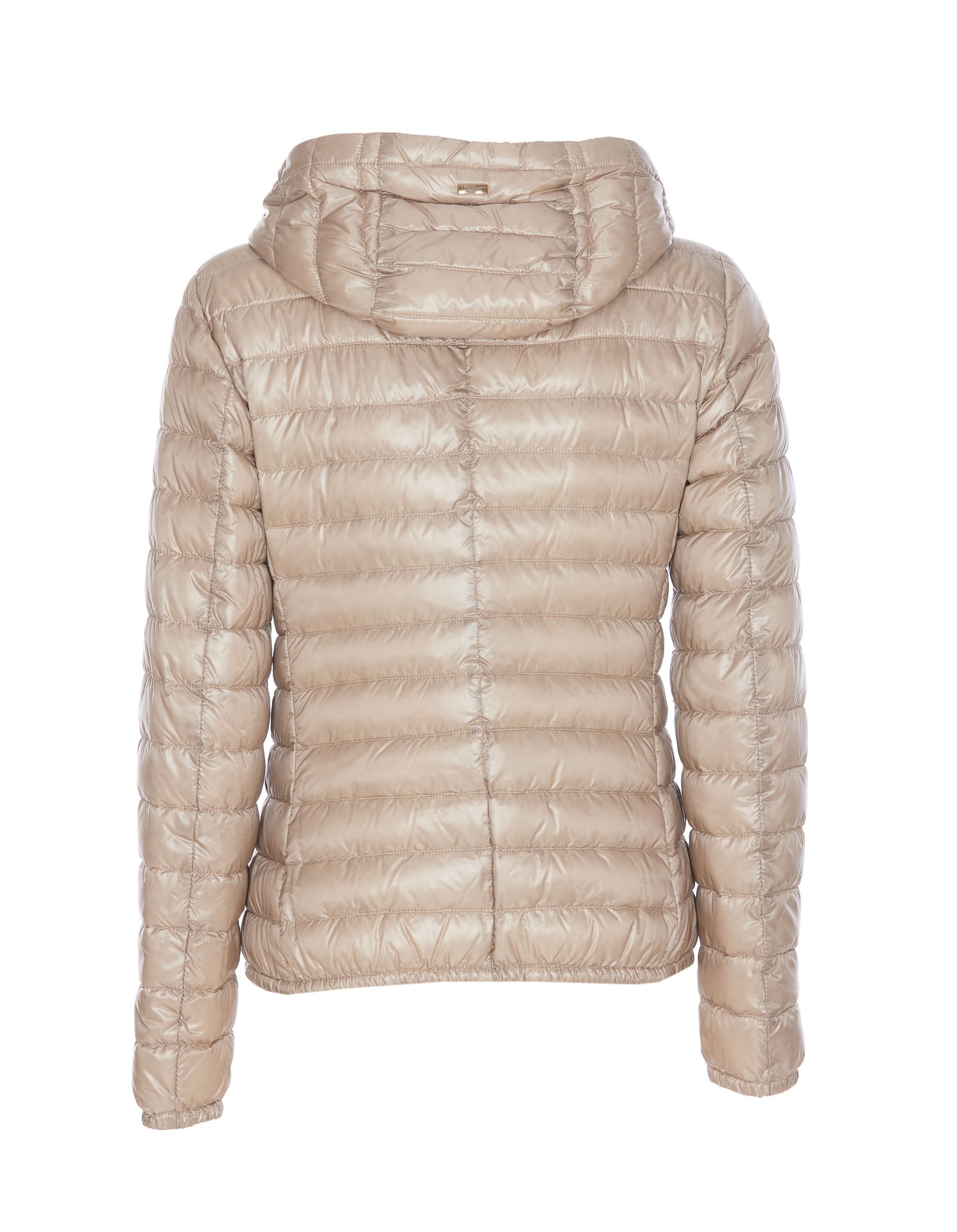 Herno Drawstring Hooded Puffer Parka In Beige