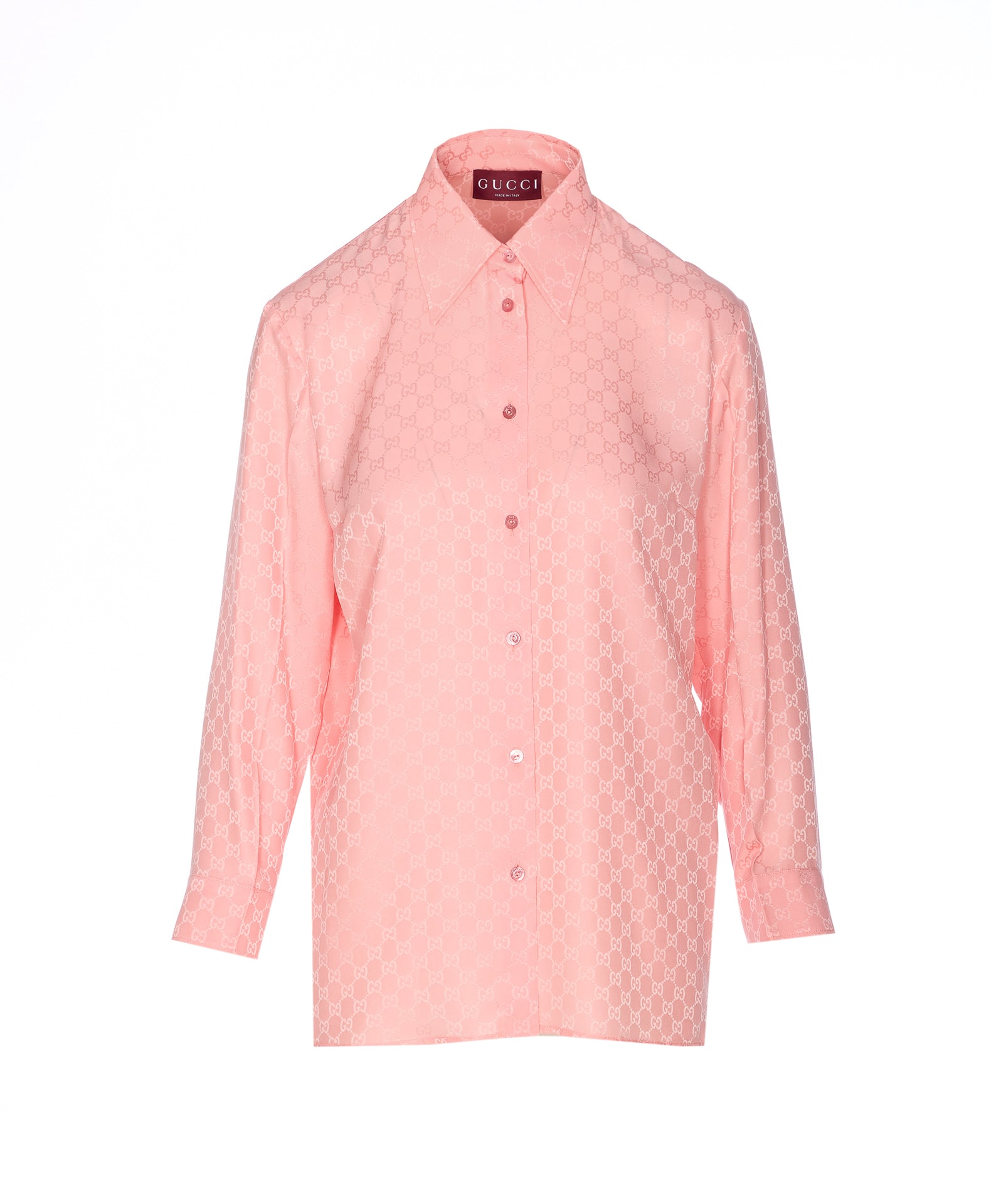 Gucci Long Sleeve Shirt Regular Collar In Pink