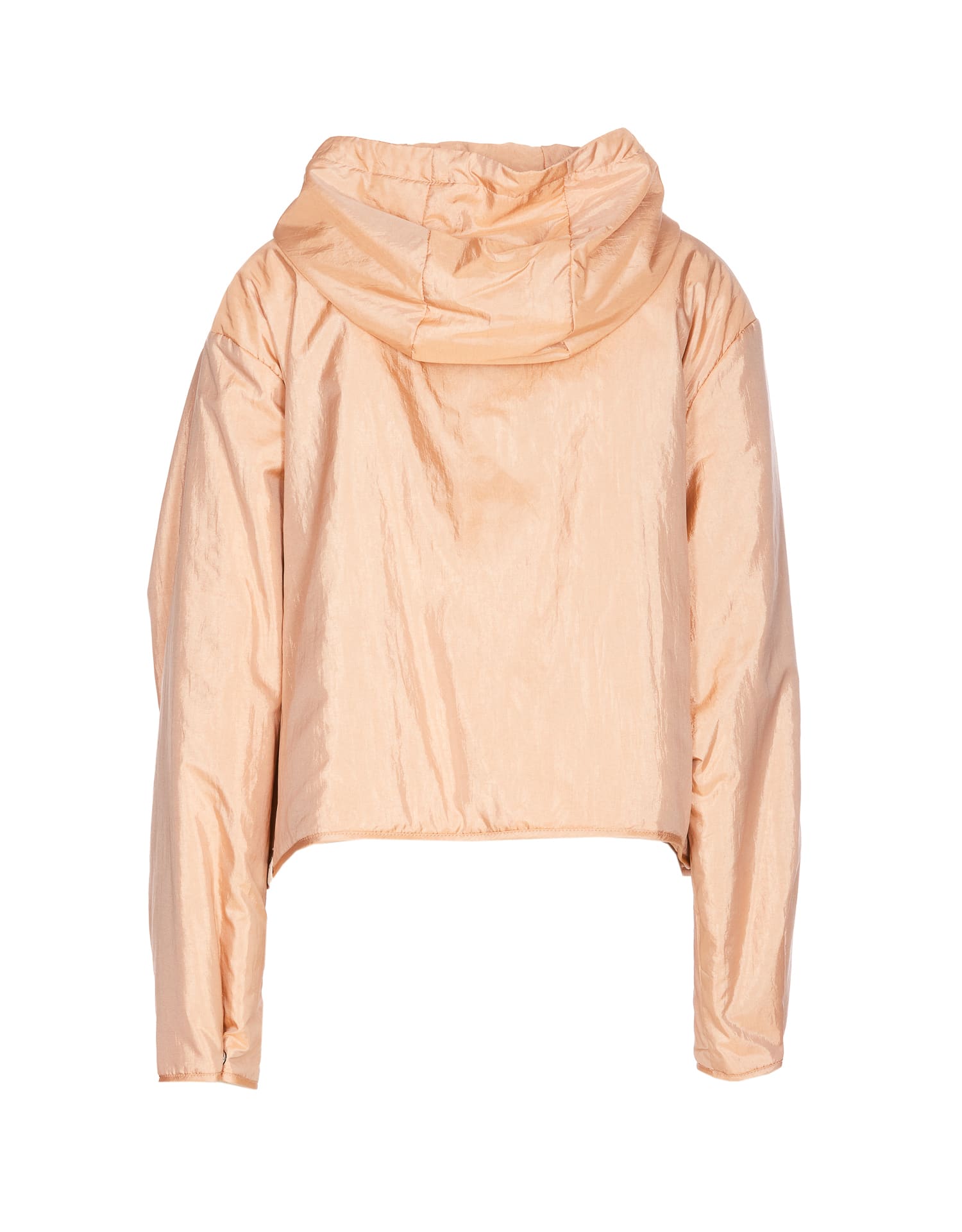 Jil Sander Blend Silk Zip-up Hooded Jacket In Pink