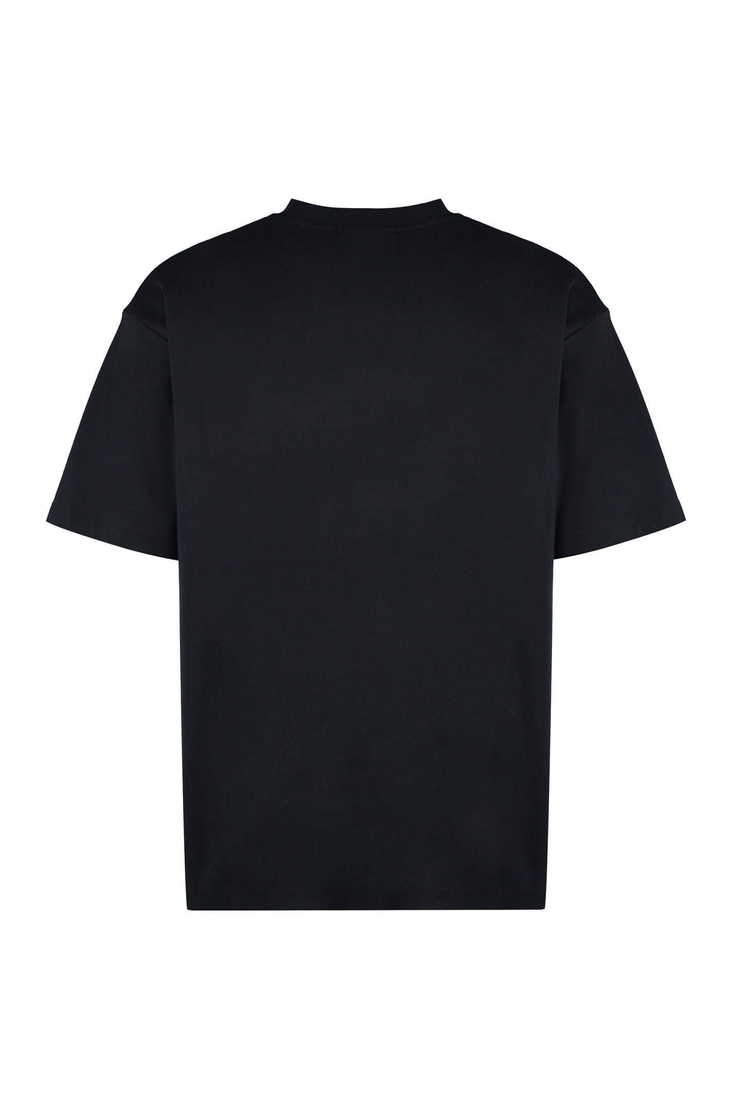 Shop Drôle De Monsieur Classique Cotton Crew-neck T-shirt In Black