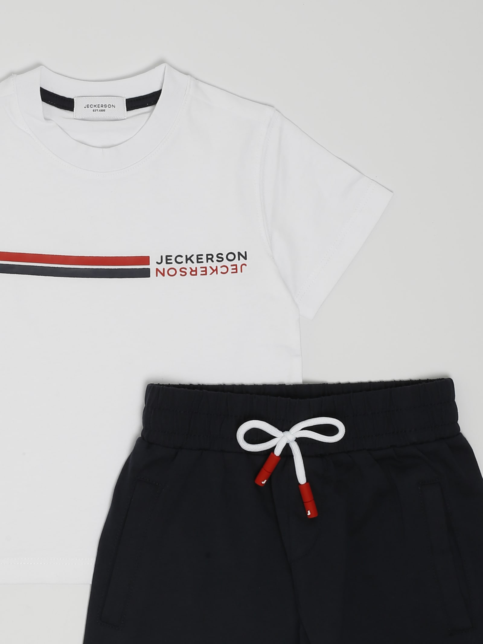 Shop Jeckerson T-shirt+shorts Suit In Bianco-blu