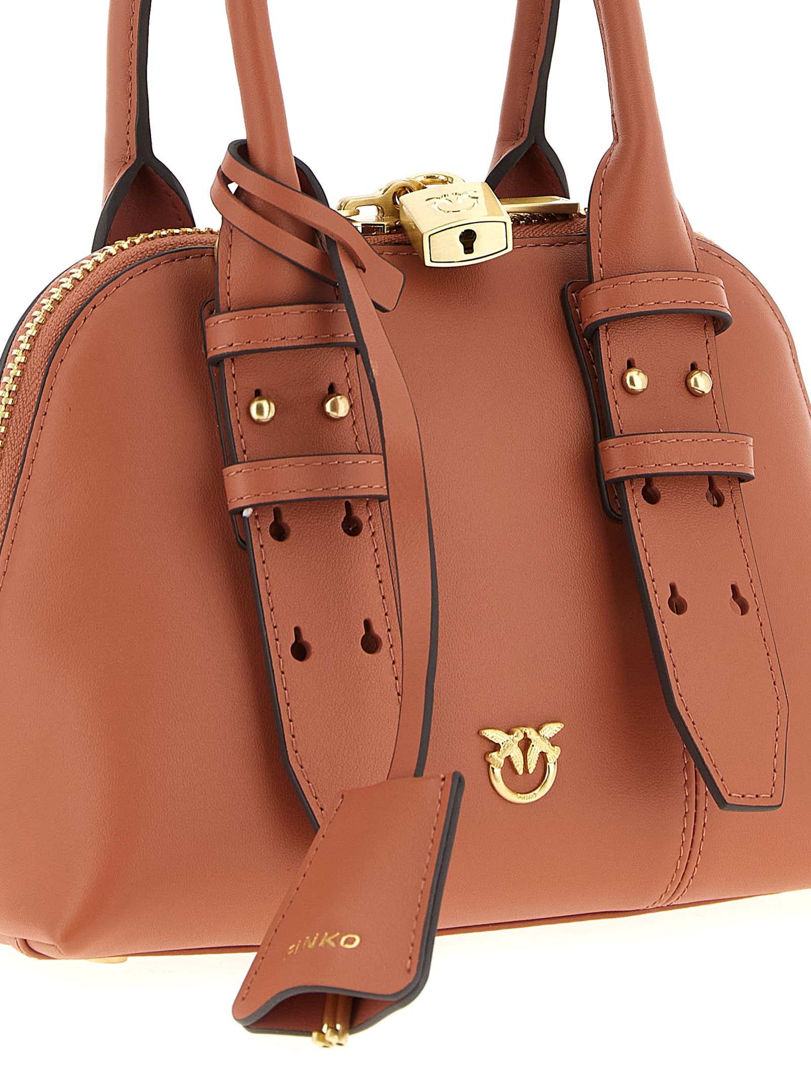 Pinko Buckle-detailing Shoulder Bag In Pink