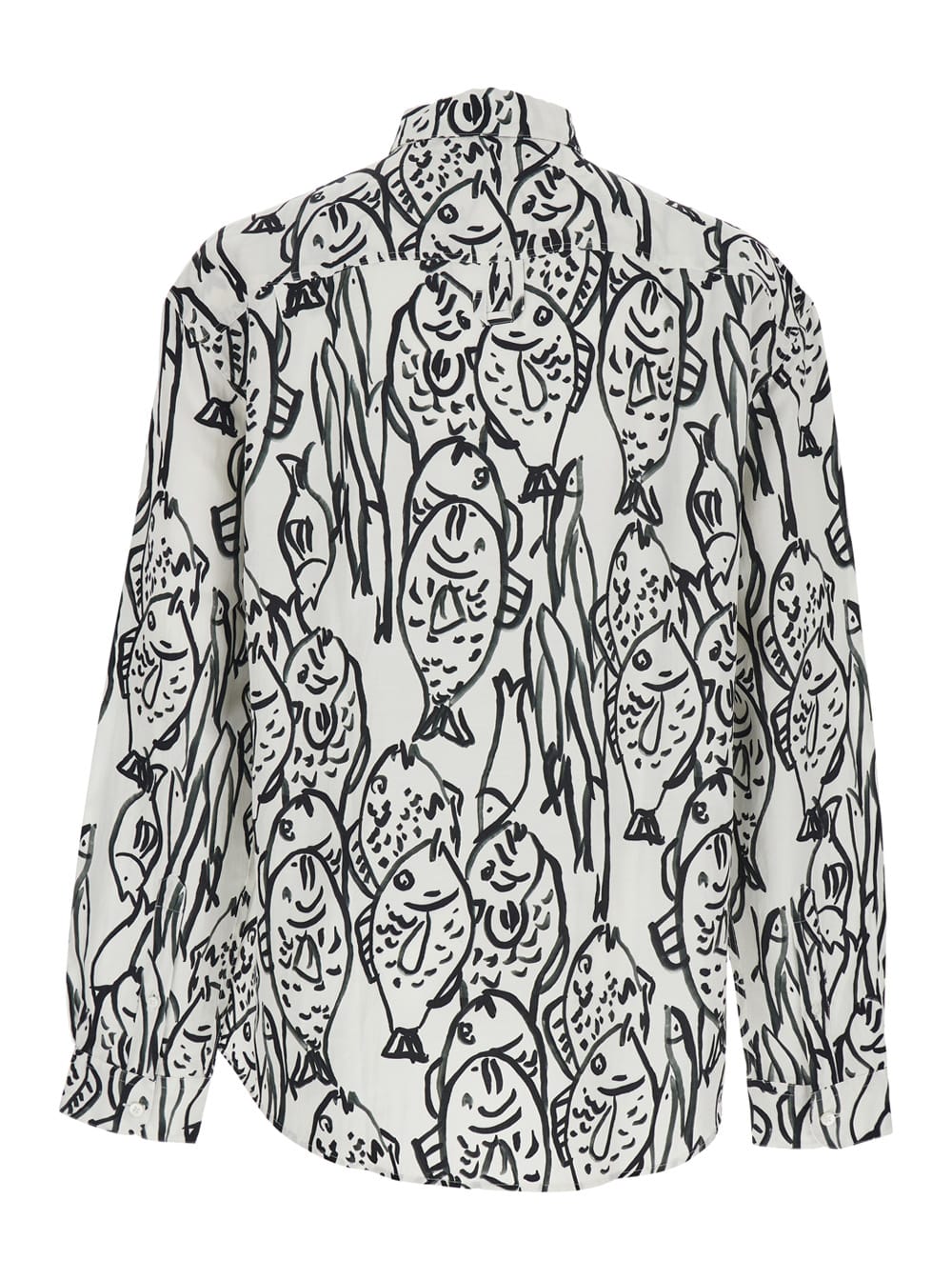 Jacquemus Shirt With Fish Print In Grey