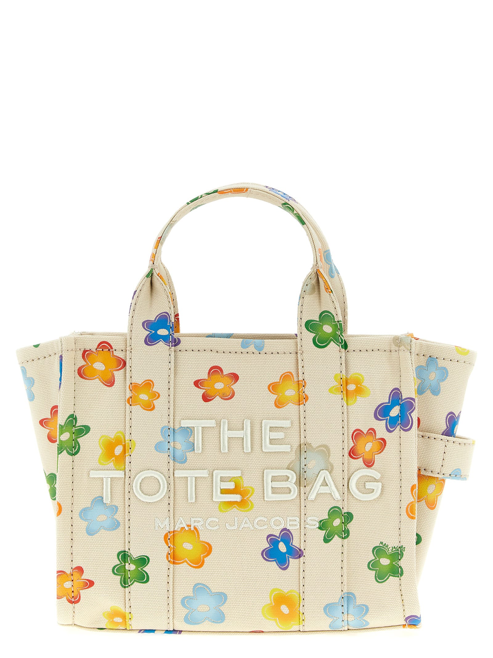 Marc Jacobs The Wild Daisy Canvas Small Tote Hand Bags Multicolor In White