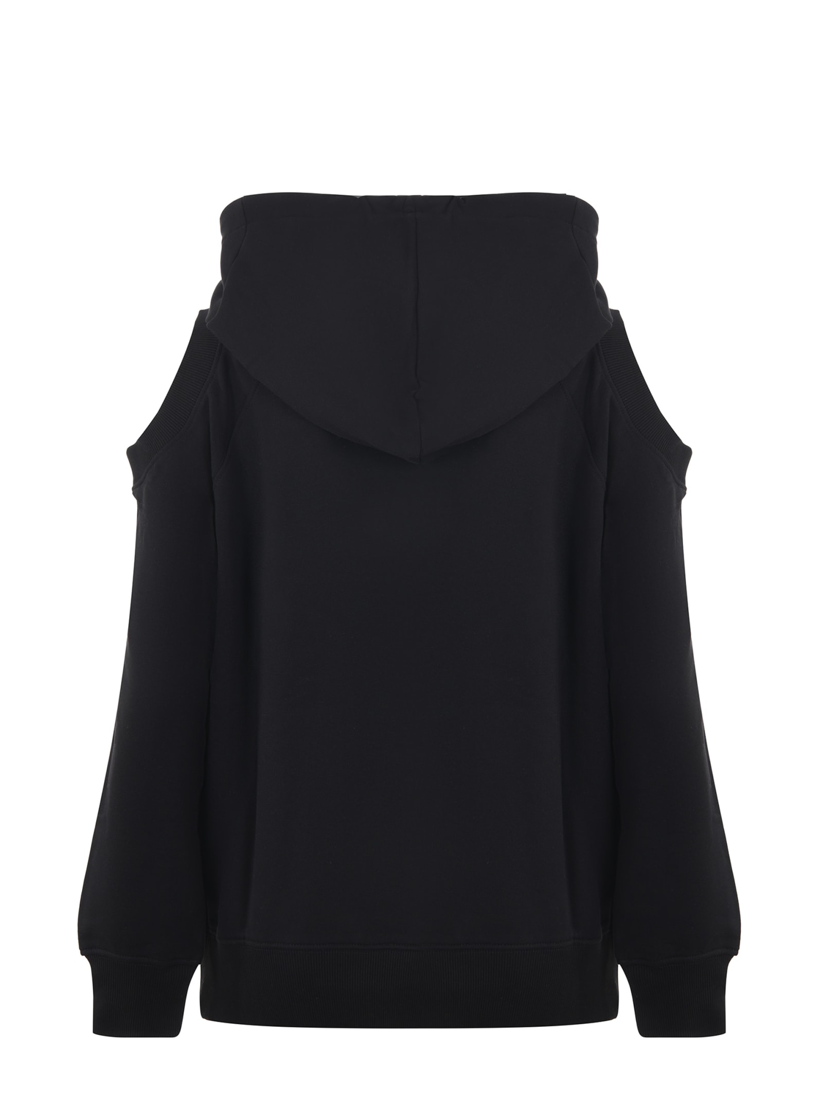Shop Versace Jeans Couture Maxi Cotton Sweatshirt In Nero