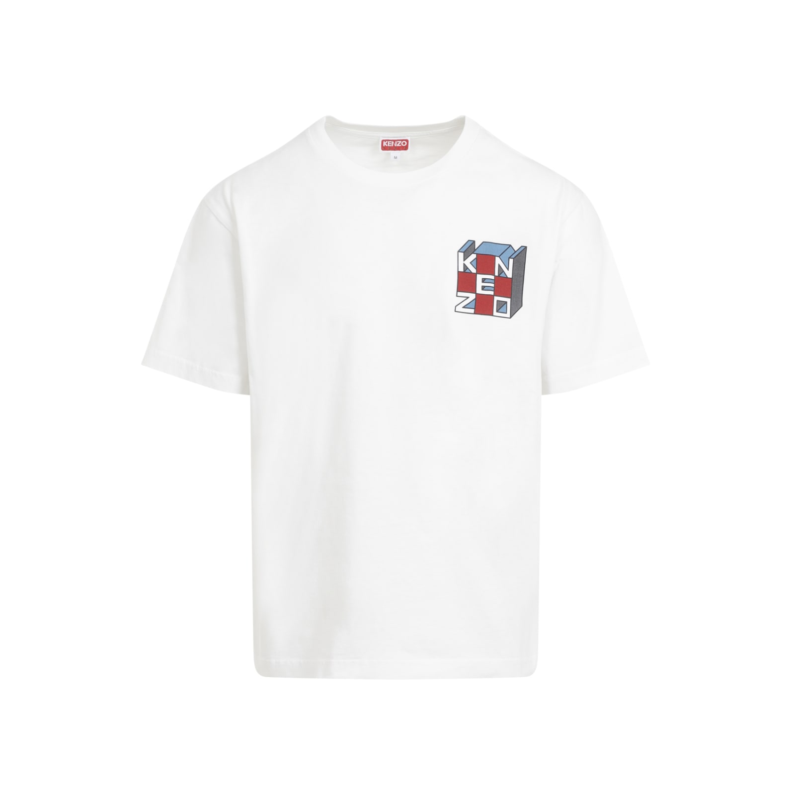 Shop Kenzo Kube Oversize Gots T-shirt In Off White