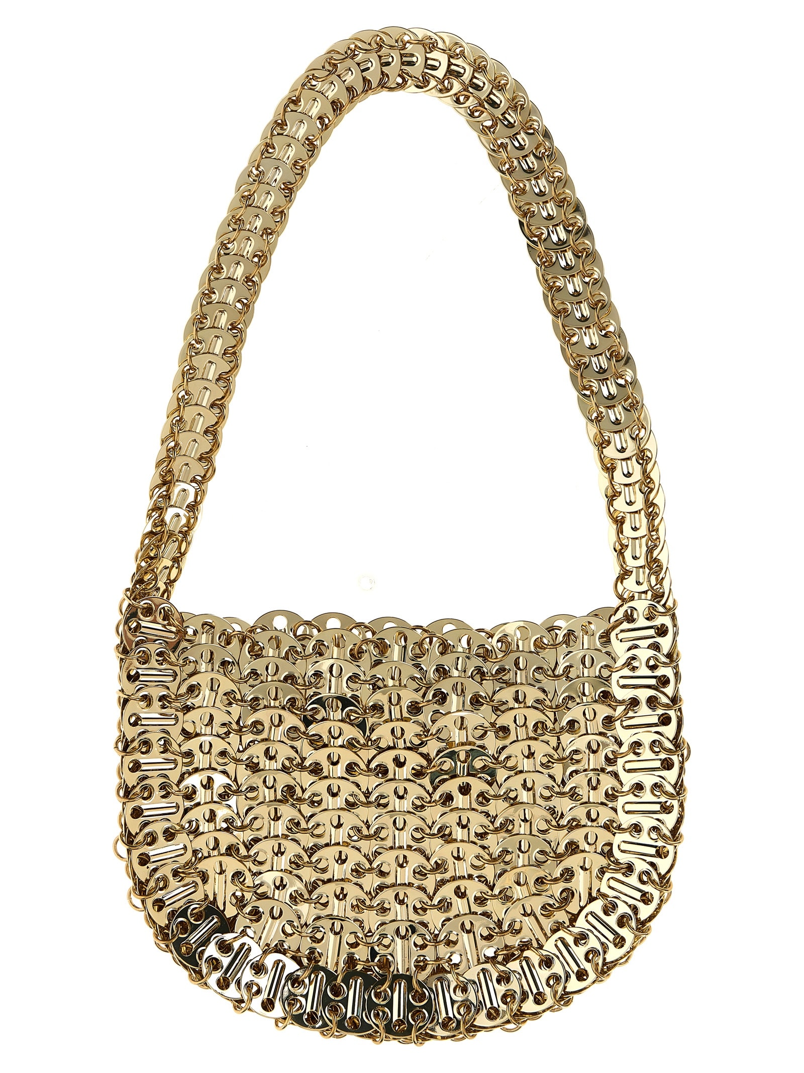 Shop Rabanne Iconic 1969 Moon Shoulder Bag In Gold