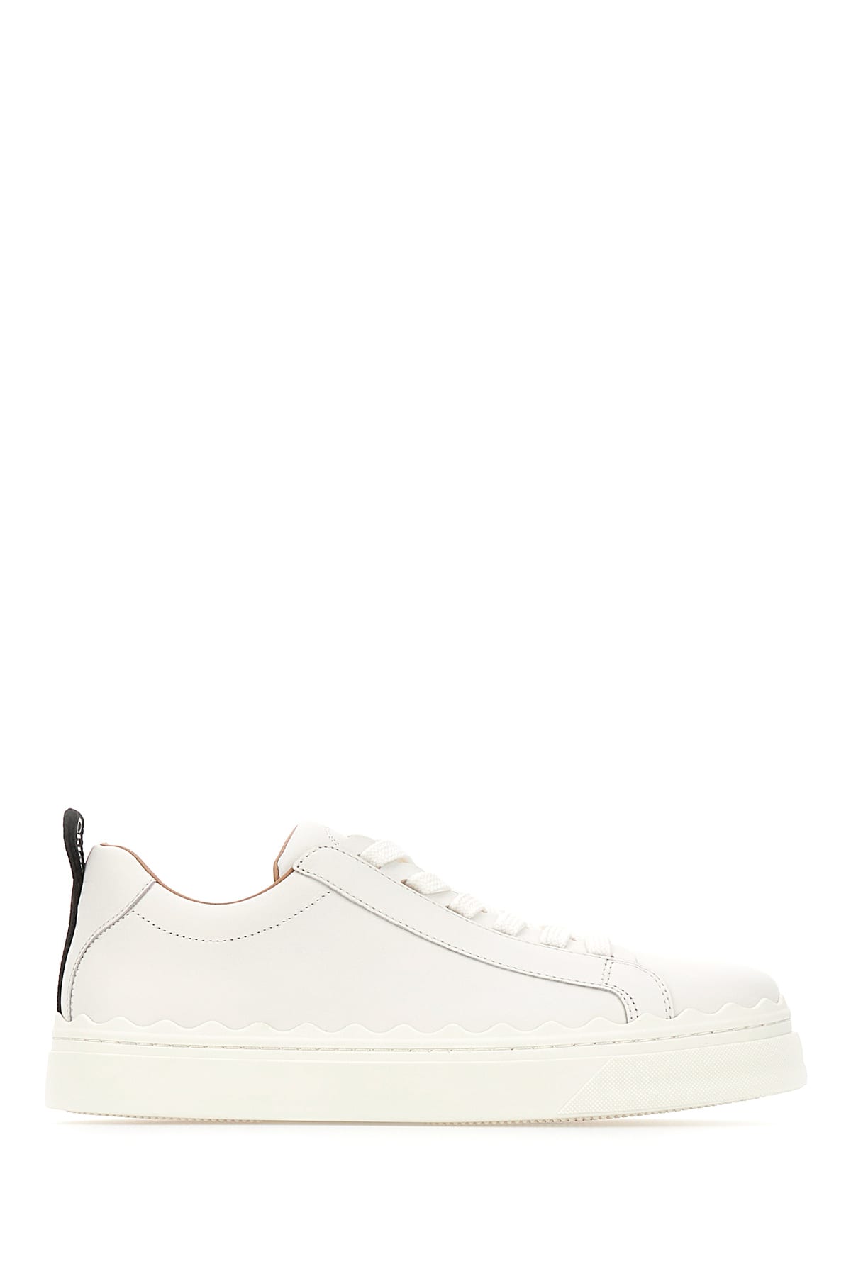 Shop Chloé White Leather Lauren Sneakers In Bianco