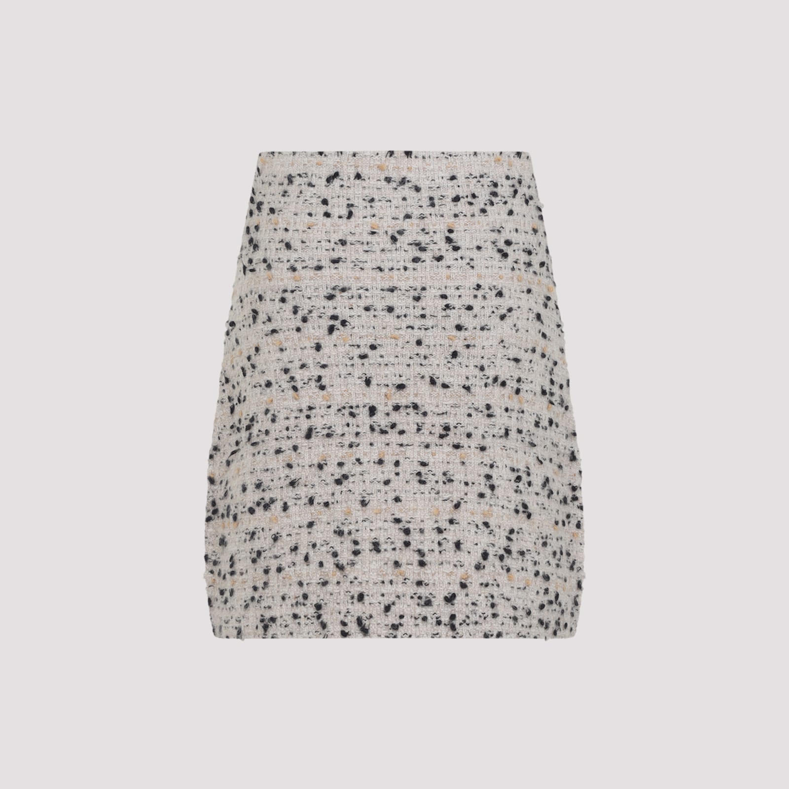 Fabiana Filippi Textured Wool And Alpaca Blend Skirt With Frayed Hem In Gray