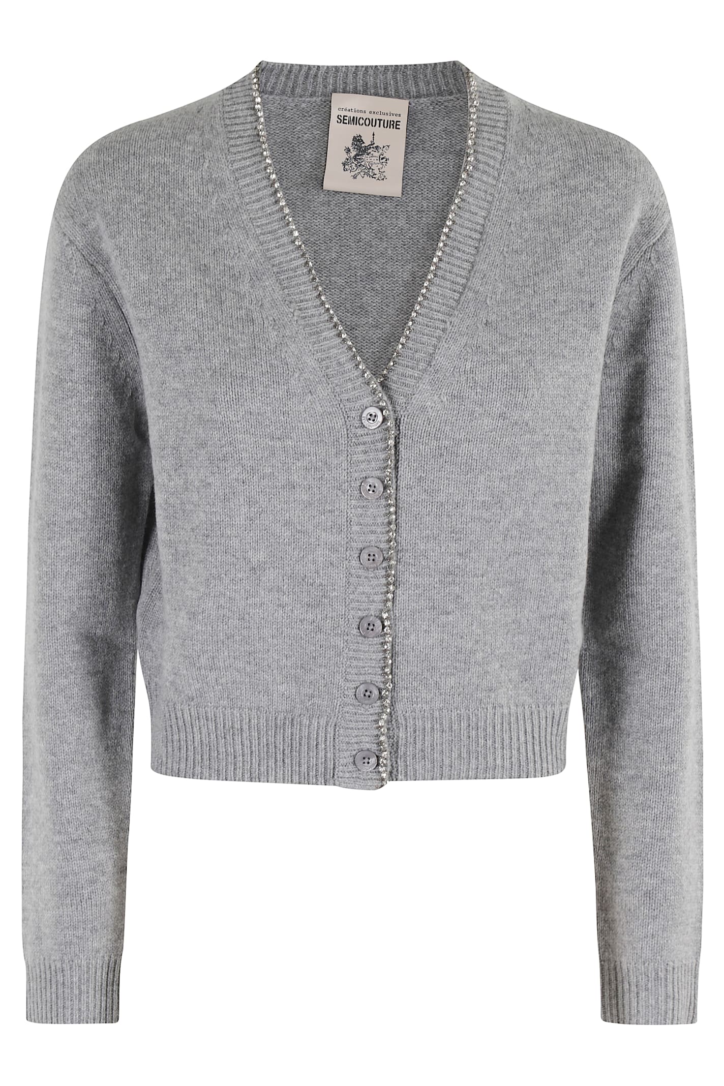 Semicouture Semi Couture Semi Couture Clarinda Pattern Cardigan In Gray