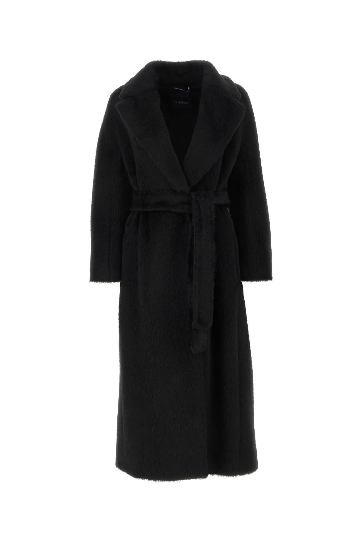Shop 's Max Mara Black Alpaca Blend Borbone Coat