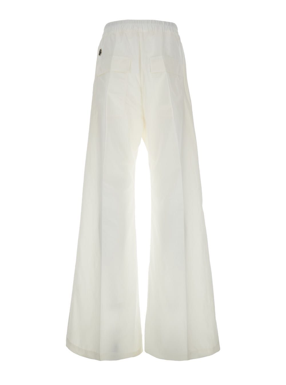Moncler Genius Belas White Pants With Drawstring Waist And Logo Patch On The Side In Tech Fabric Man