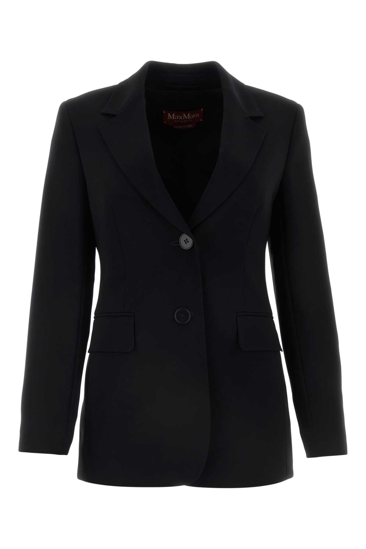 Black Triacetate Blend Link Blazer