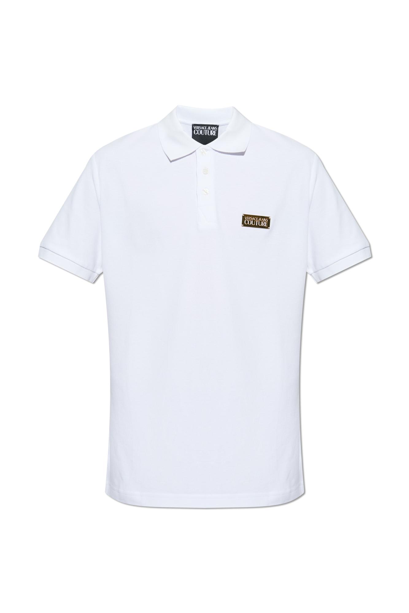 Shop Versace Jeans Couture Polo In White