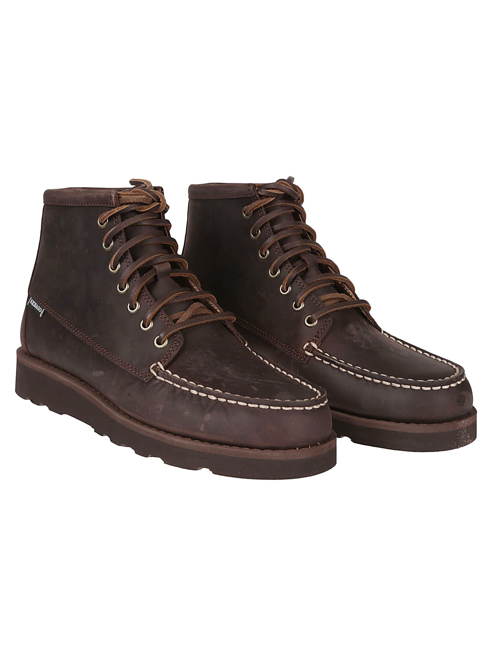 Shop Sebago Tala Mid Crazy Horse Ankle Boots In Total Dark Brown