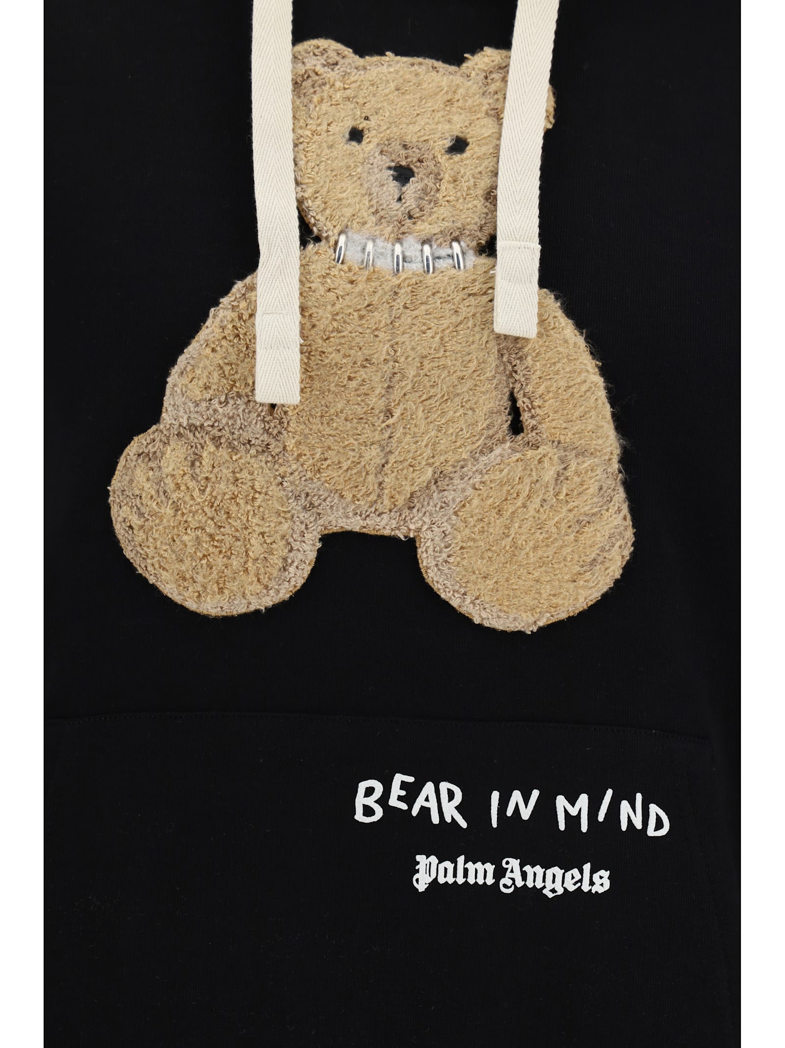 Shop Palm Angels Bear In Mind Hoodie In Black Brown