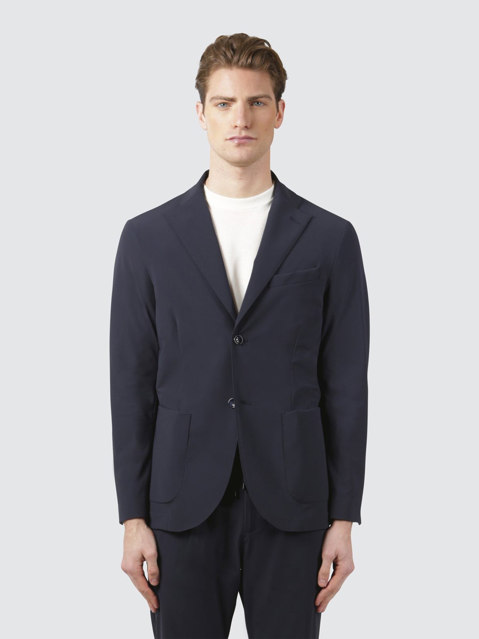 Shop Cruna Single-breasted Jacket In Technical Fabric In Notte