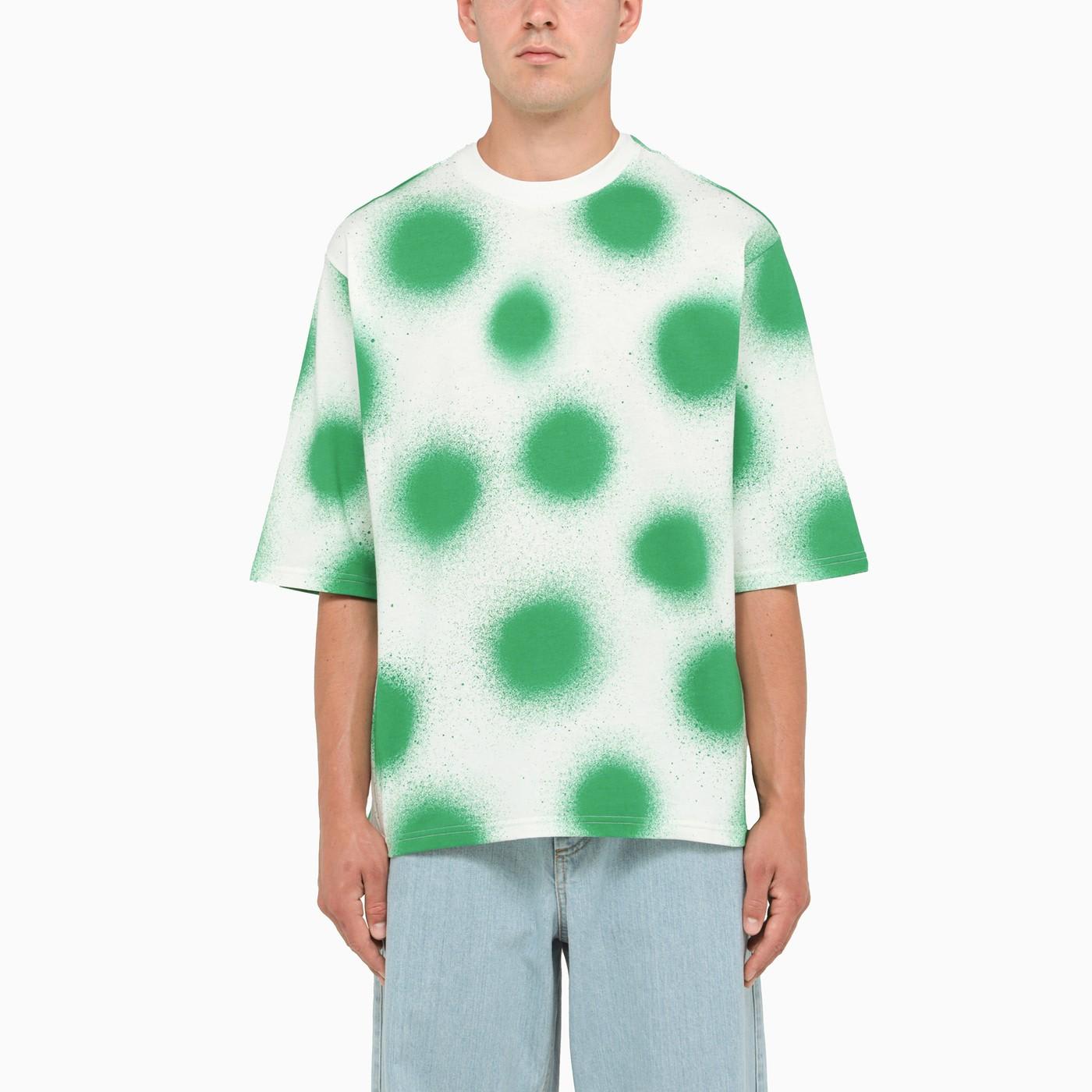 White And Green Polka Dot T-shirt