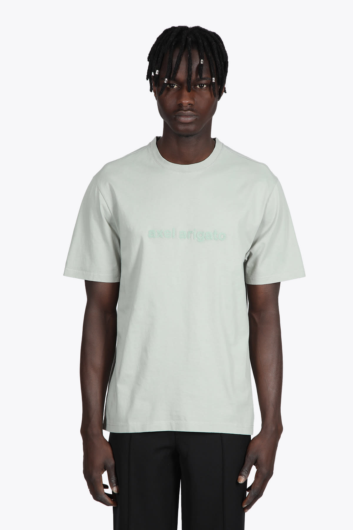 Axel Arigato Exist T-shirt Sage green cotton t-shirt with logo emrboidery - Exist T-Shirt
