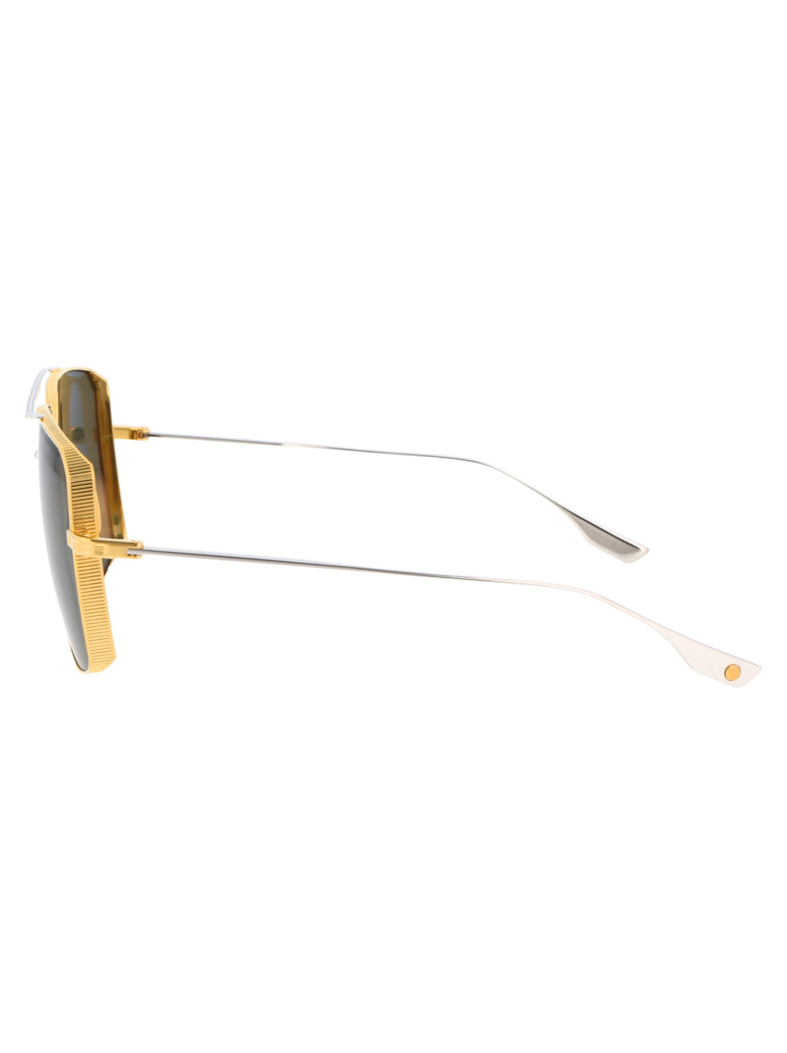 Shop Dita Dubsystem Sunglasses In Yellow Gold - Silver