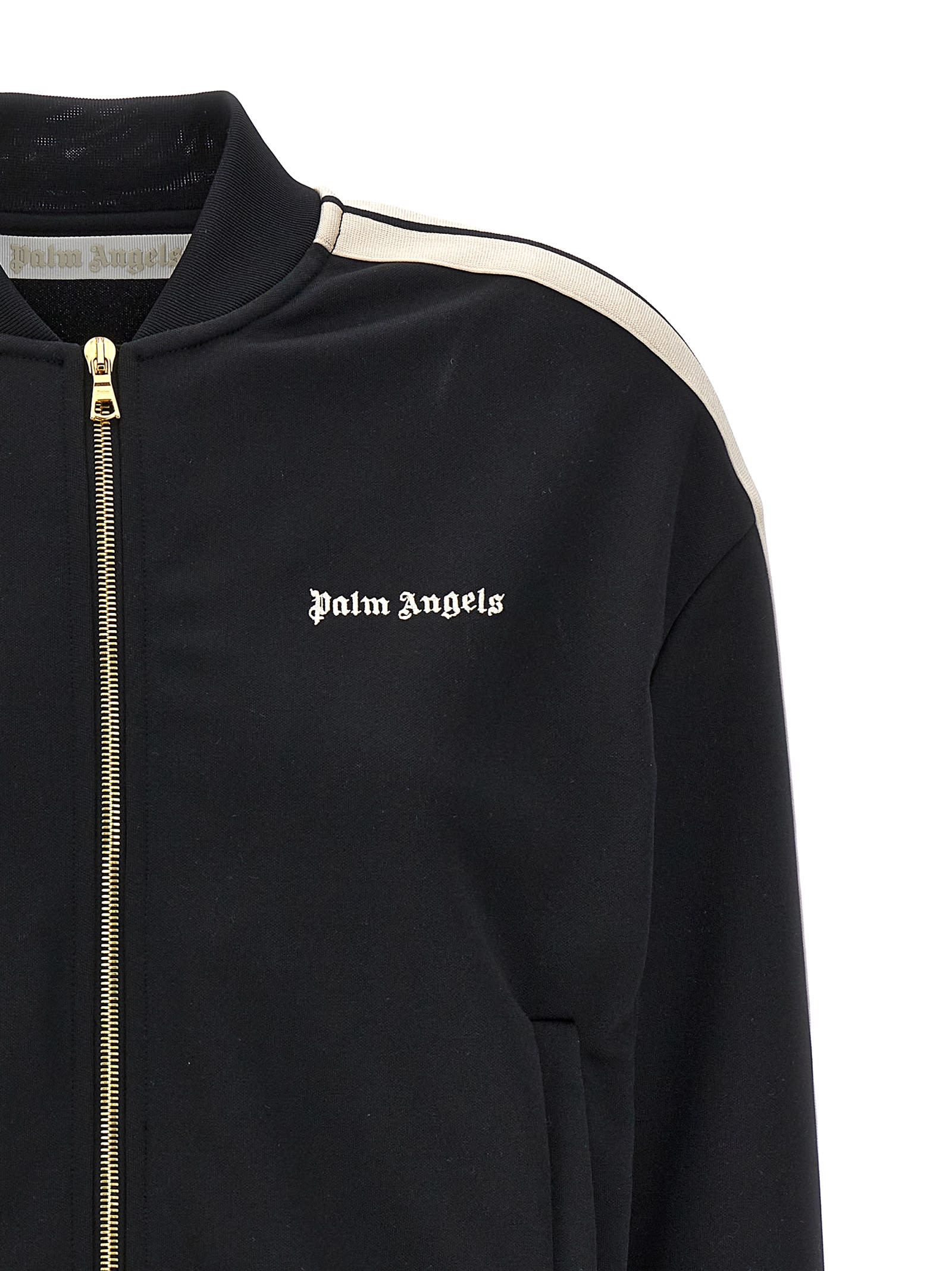 Shop Palm Angels Classic Track Sweatshirt In White/black