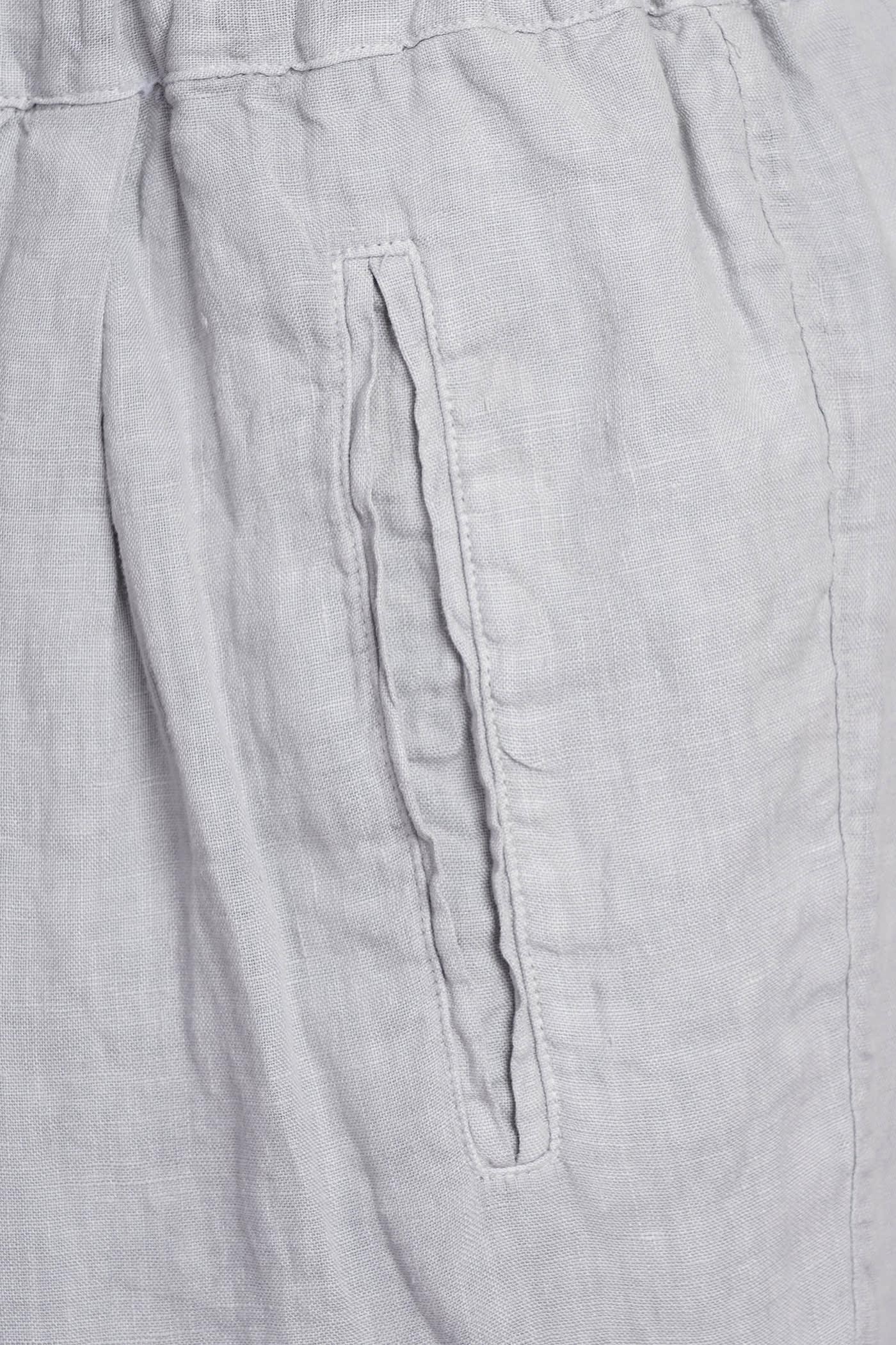 Shop Massimo Alba Keywest Pants In Grey Linen In Silver