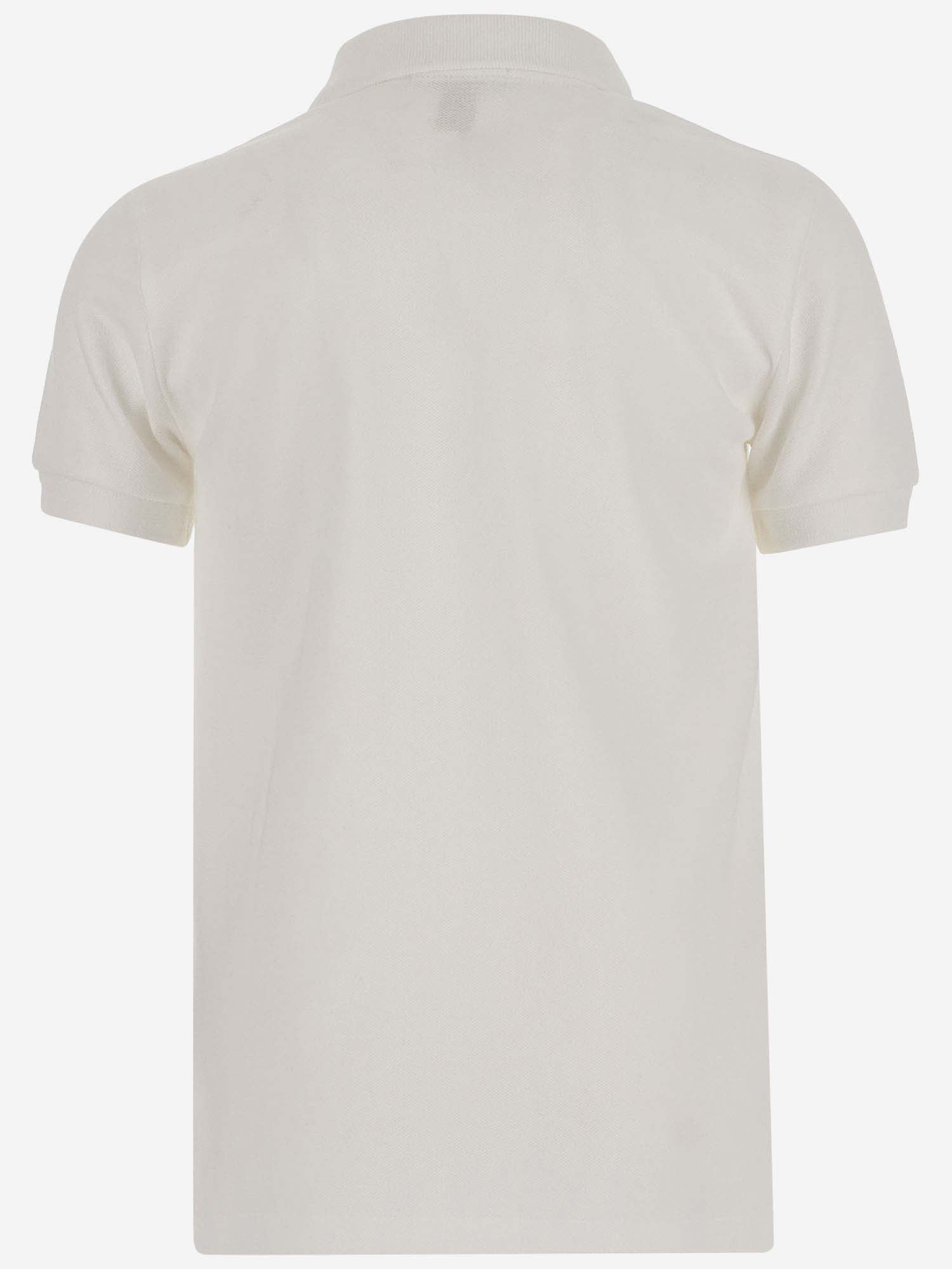 Shop Polo Ralph Lauren Cotton Polo Shirt With Logo In White
