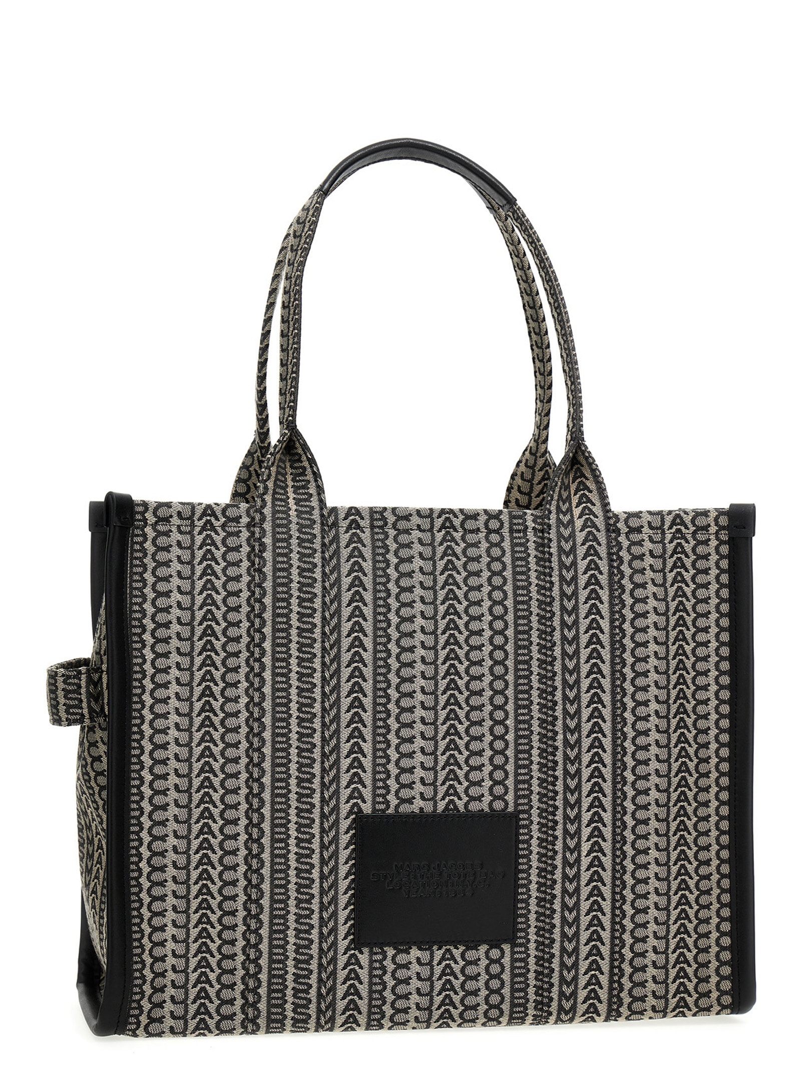 Shop Marc Jacobs The Monogram Large Tote Shopping Bag In Gray