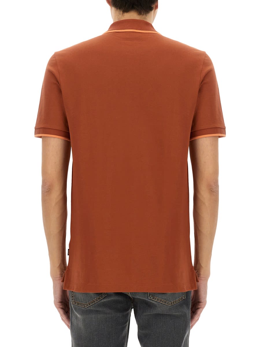 Hugo Boss Buttoned Polo Shirt In Orange