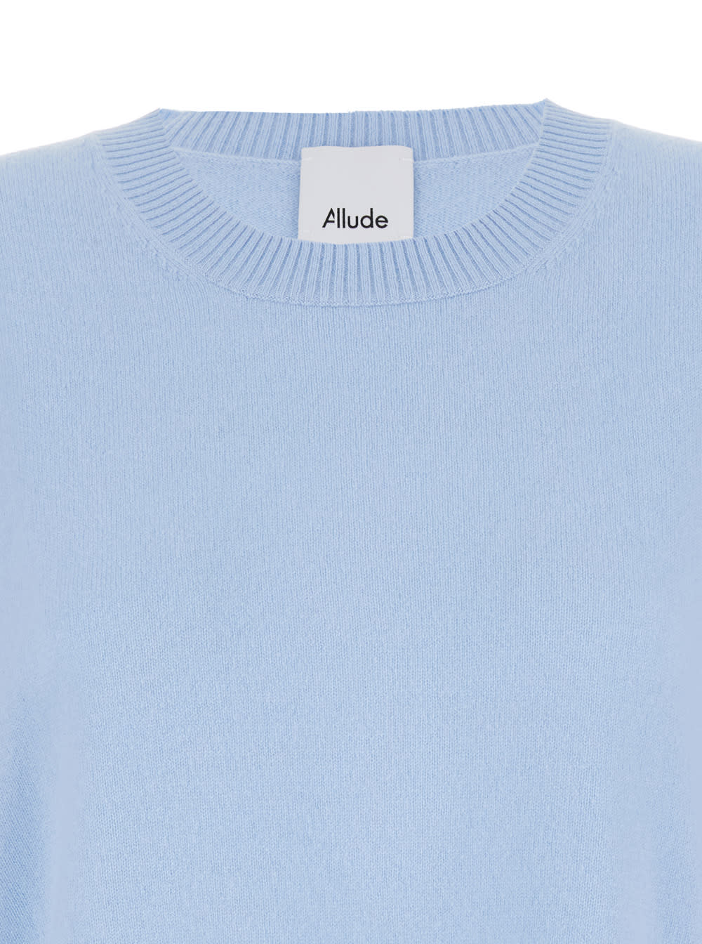 Shop Allude Cashmere Round Neck Pull In Blu