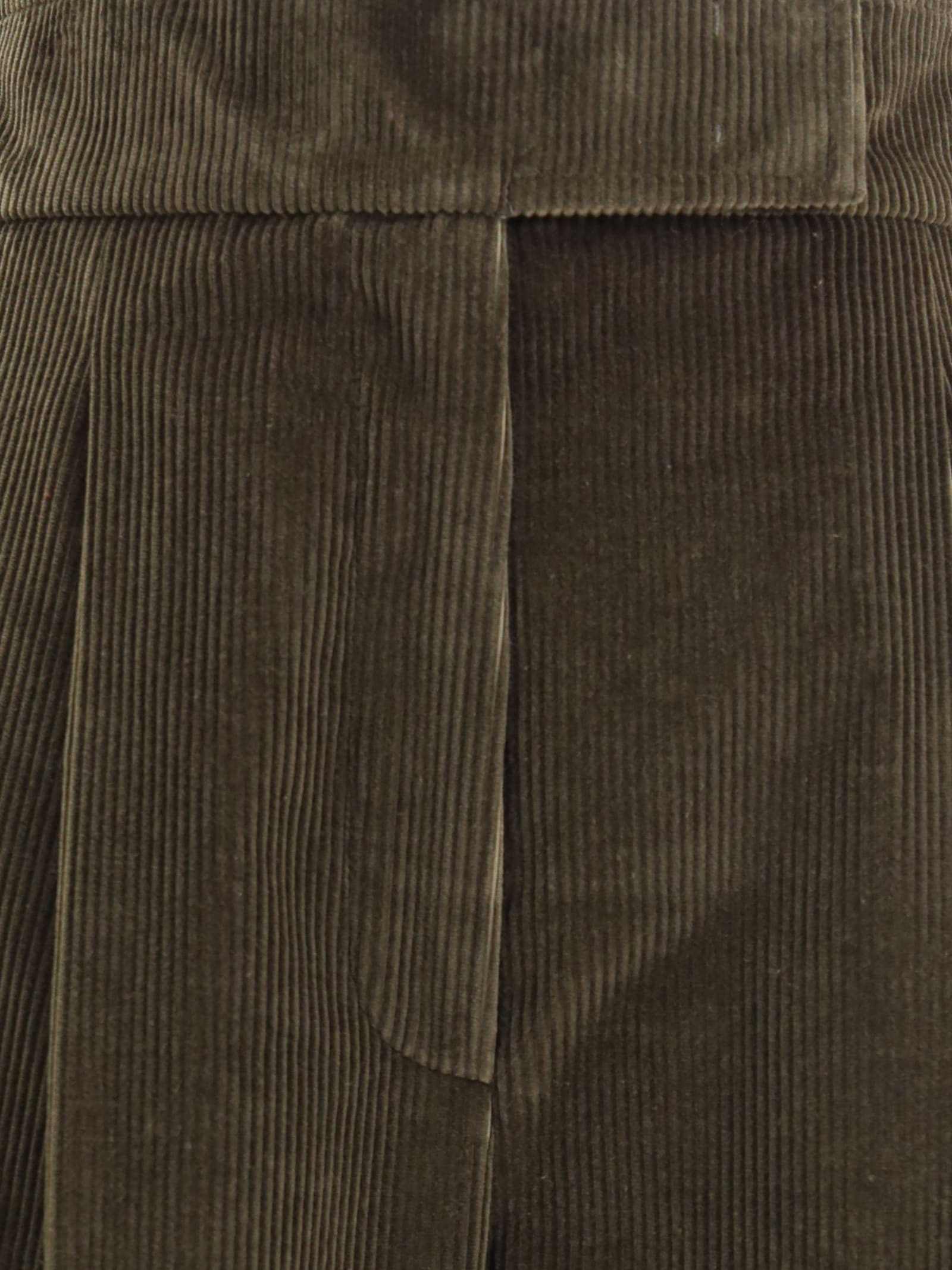 Max Mara Wide-leg Velvet Pants In Green