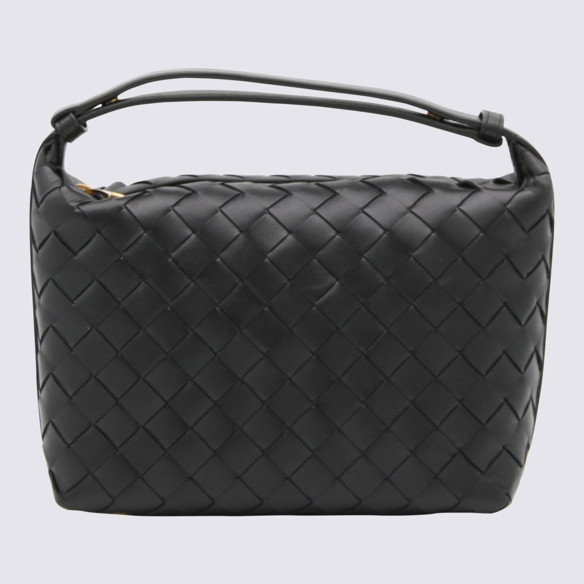 Bottega Veneta Black Leather Wallace Shoulder Bag In Black