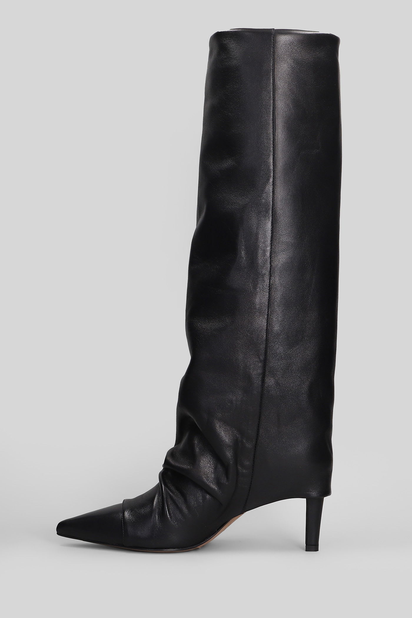 The Seller High Heels Boots In Black Leather In Black