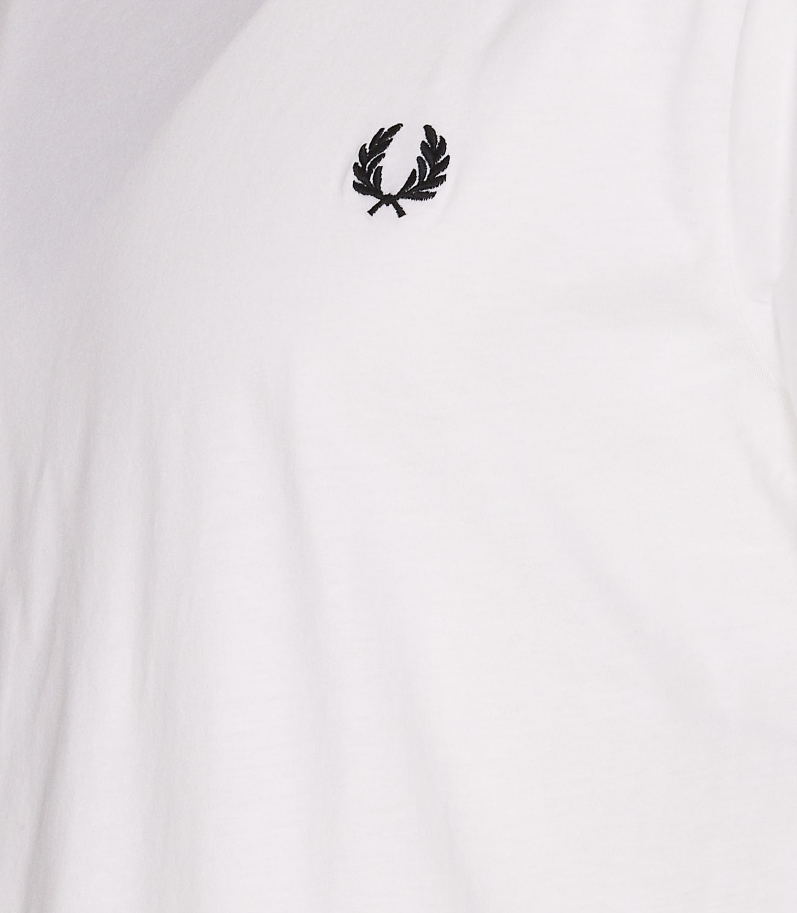 Fred Perry Logo-embroidered Cotton T-shirt In White
