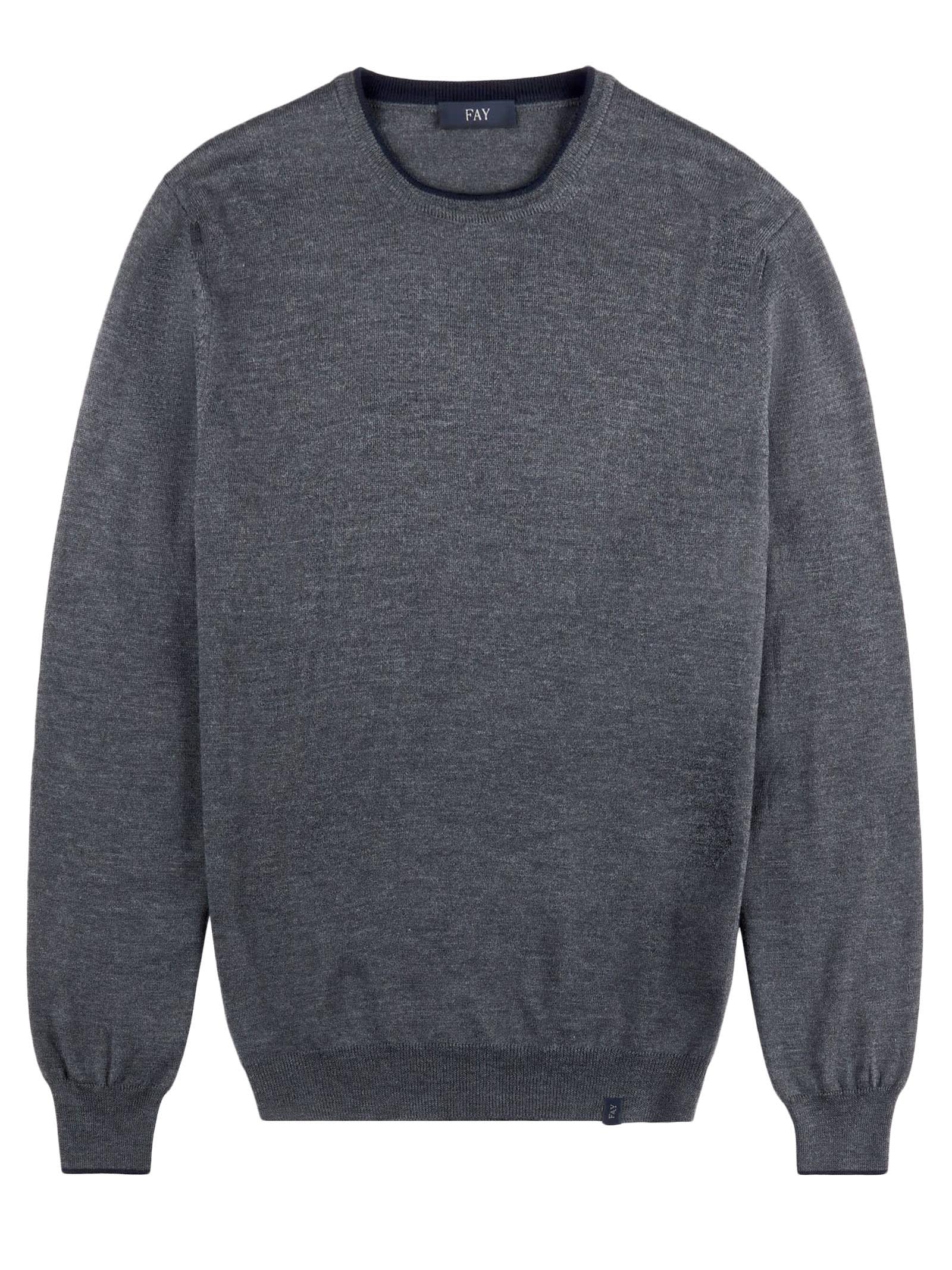 Jumper In Grey Shaved Wool Knit