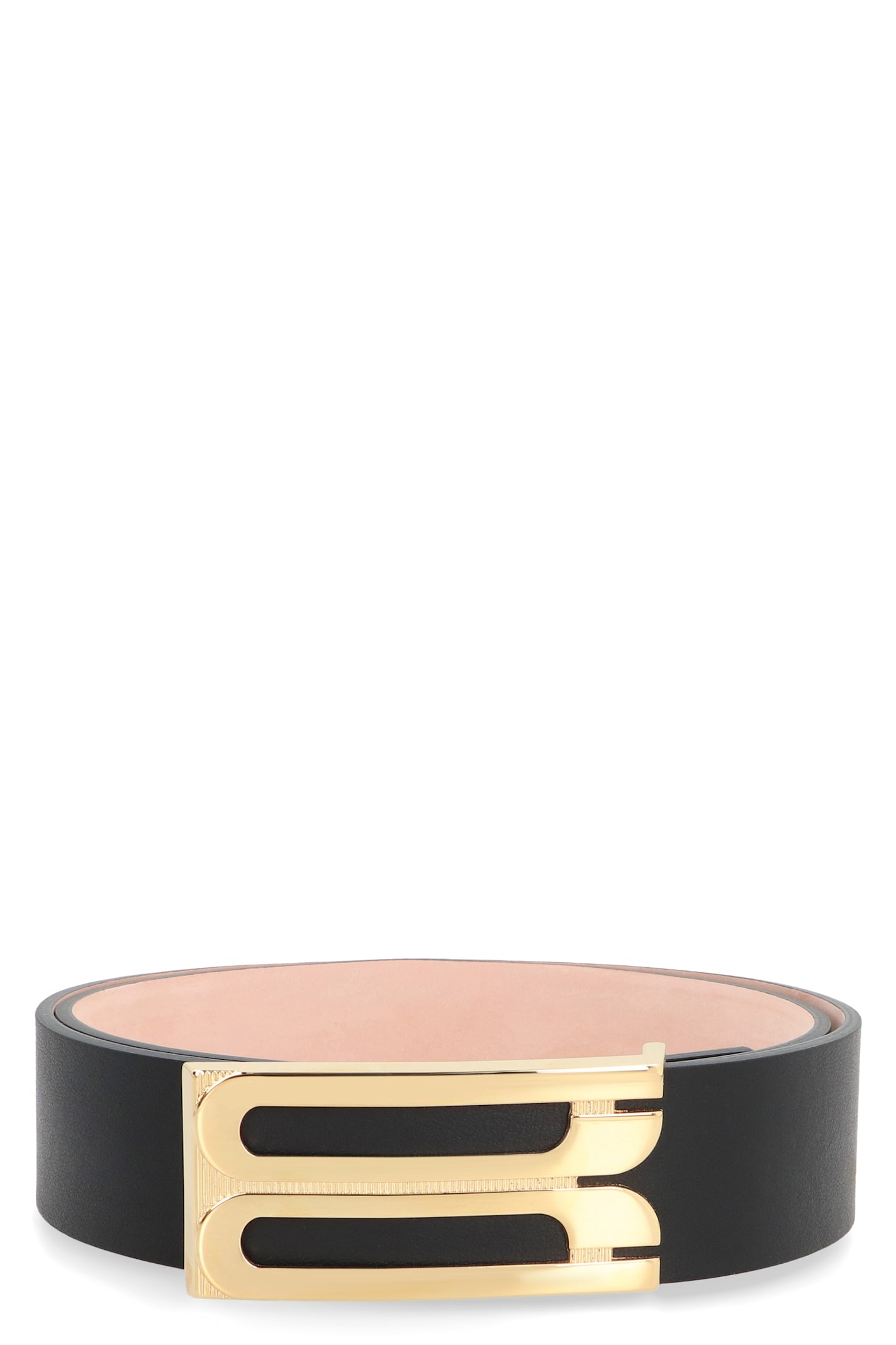 Logo Buckle Leather Belt