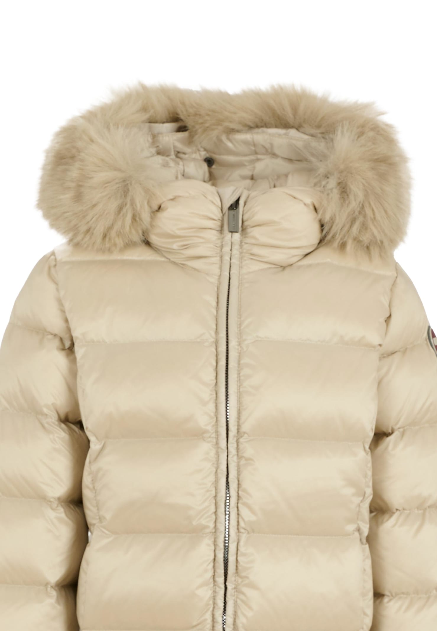 Colmar Quilted Fur-trimmed Jacket In Gold