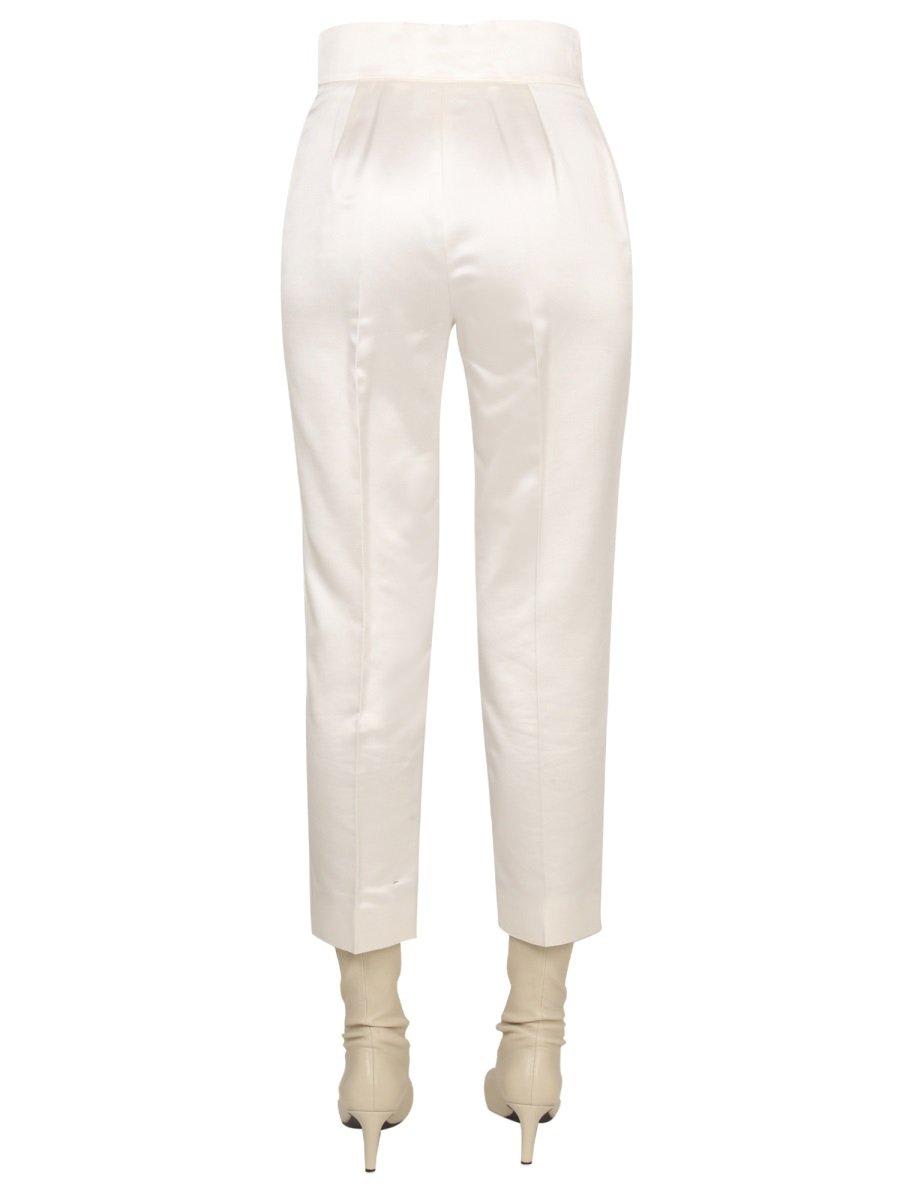 Shop Max Mara Straight Leg Cropped Pants In White