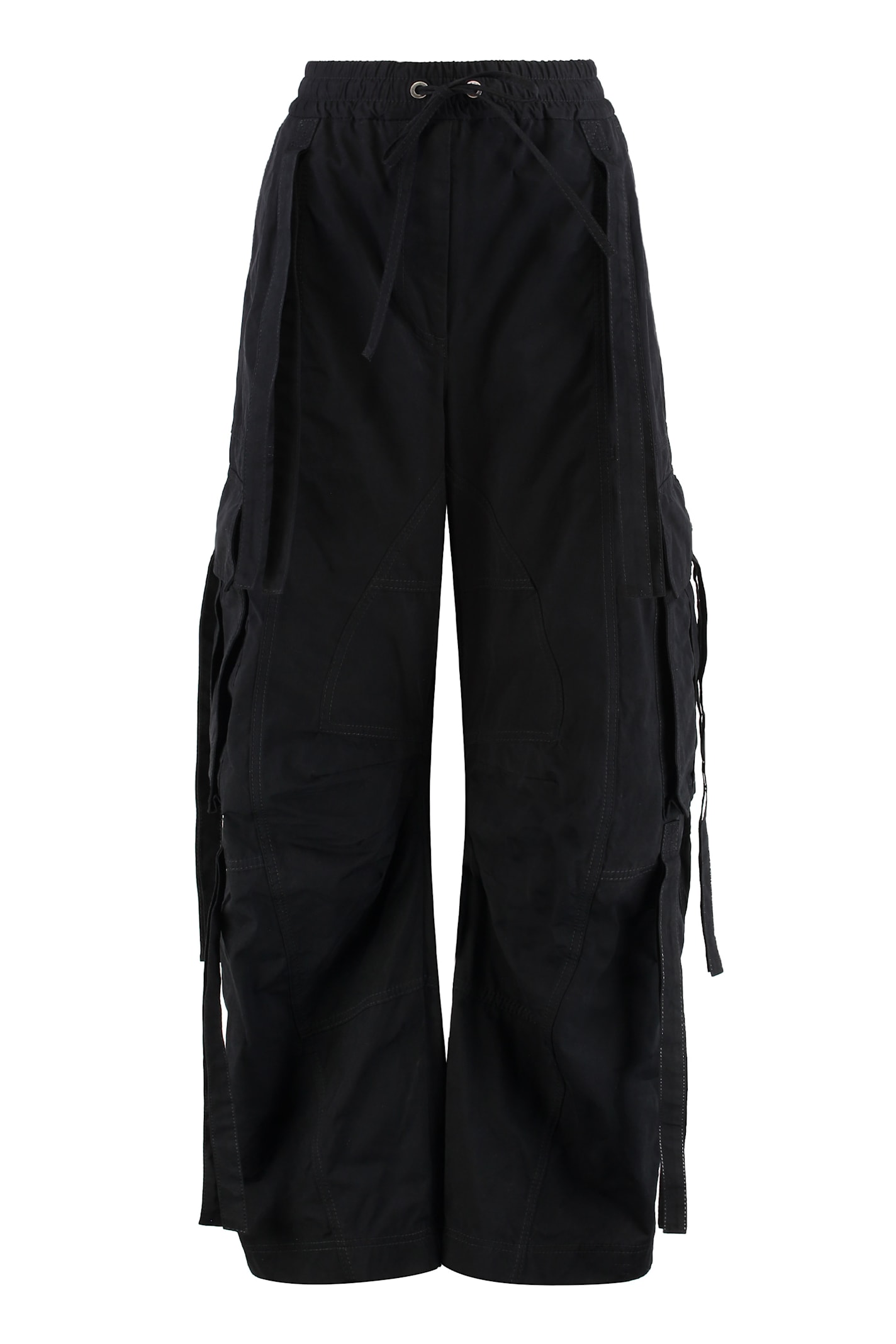 Dolce & Gabbana Ties Barrel-leg Cargo Trousers In Black