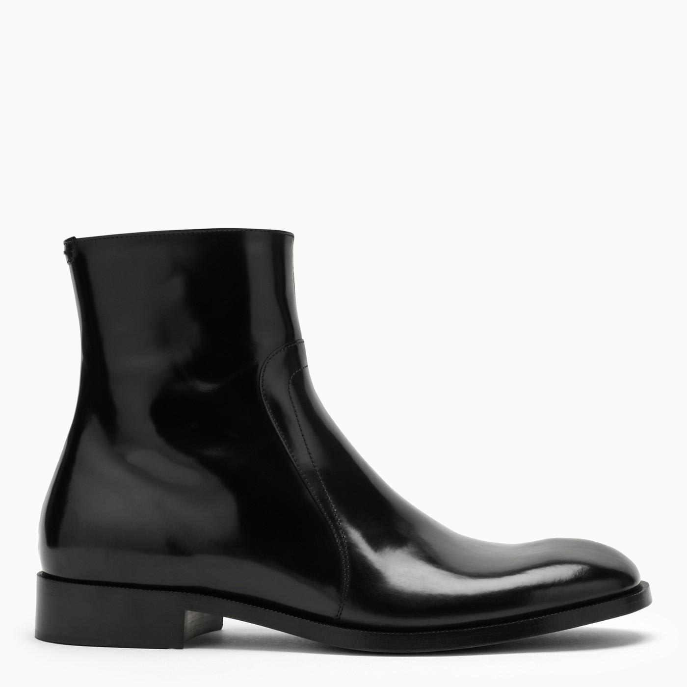 MAISON MARGIELA BLACK SMOOTH LEATHER ANKLE BOOT