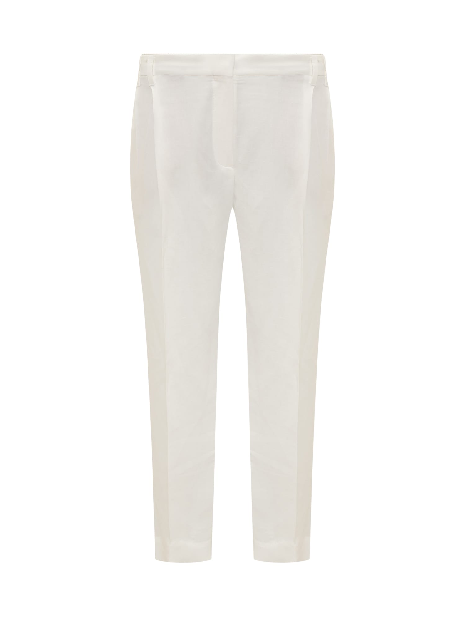 Shop Brunello Cucinelli Linen Blend Trousers  In Natural